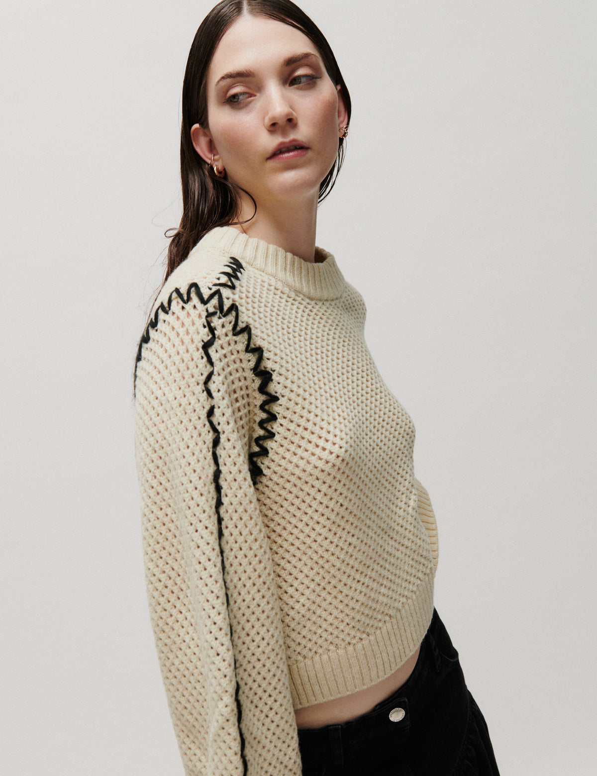 2NDDAY 2NDMarlet - Open Knit Pullover 124301 ALMOND MILK