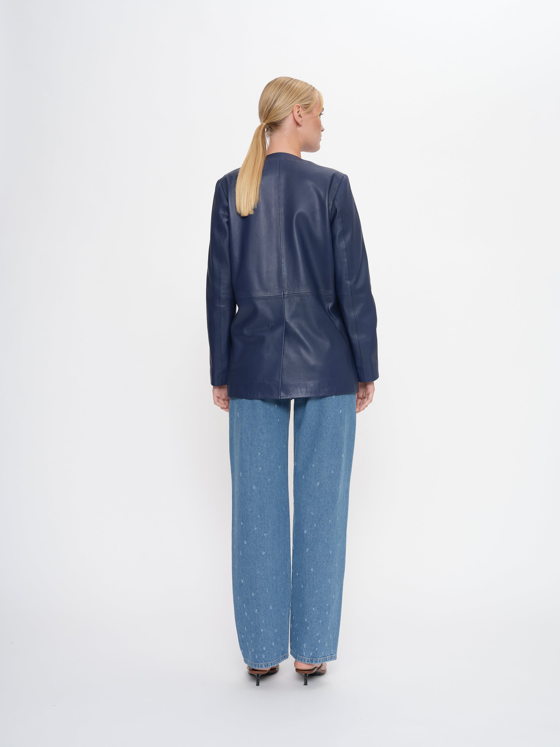 2NDDAY 2ND Alotte - Fine leather Jackets 193933 Medieval Blue