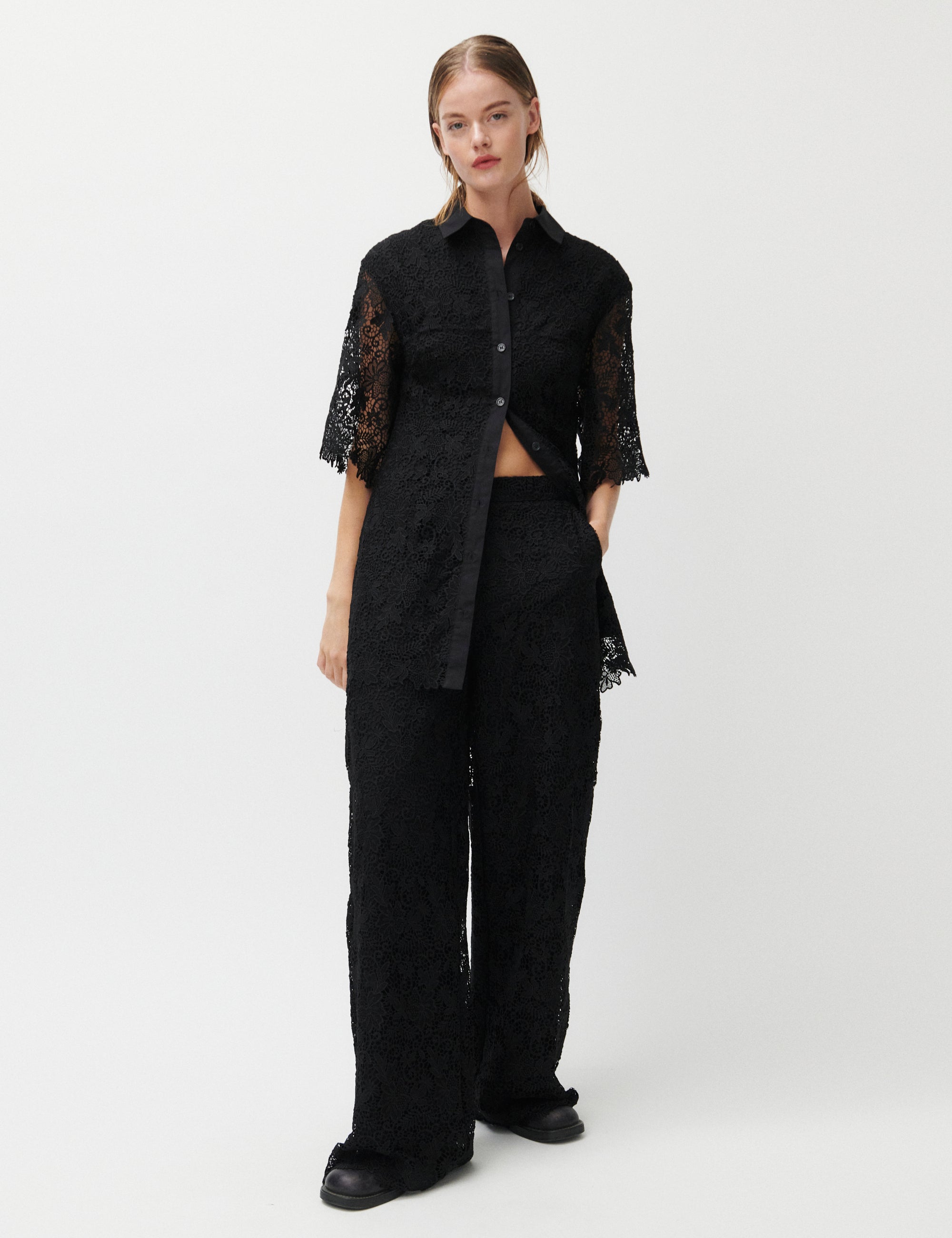 2NDDAY 2ND Amali - Heavy Lace Dress 190303 BLACK