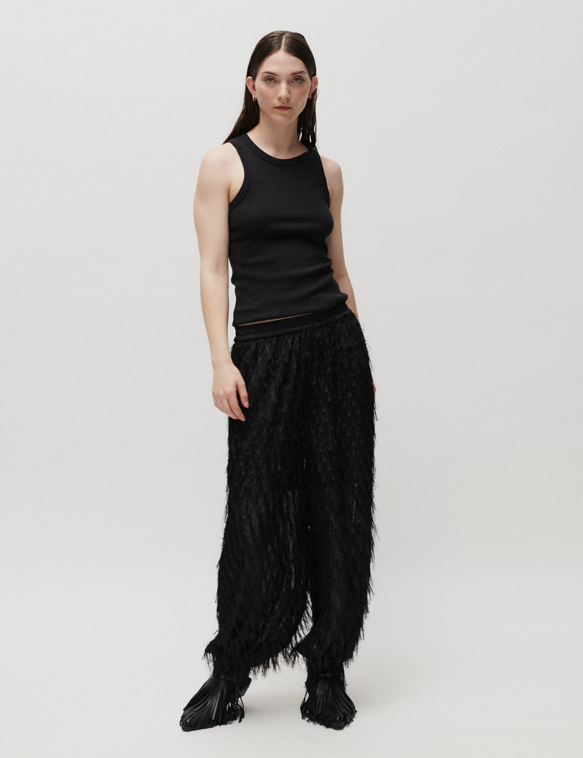 2NDDAY 2ND Caleb - Textured Fringe - Pants Pants 190303 Black