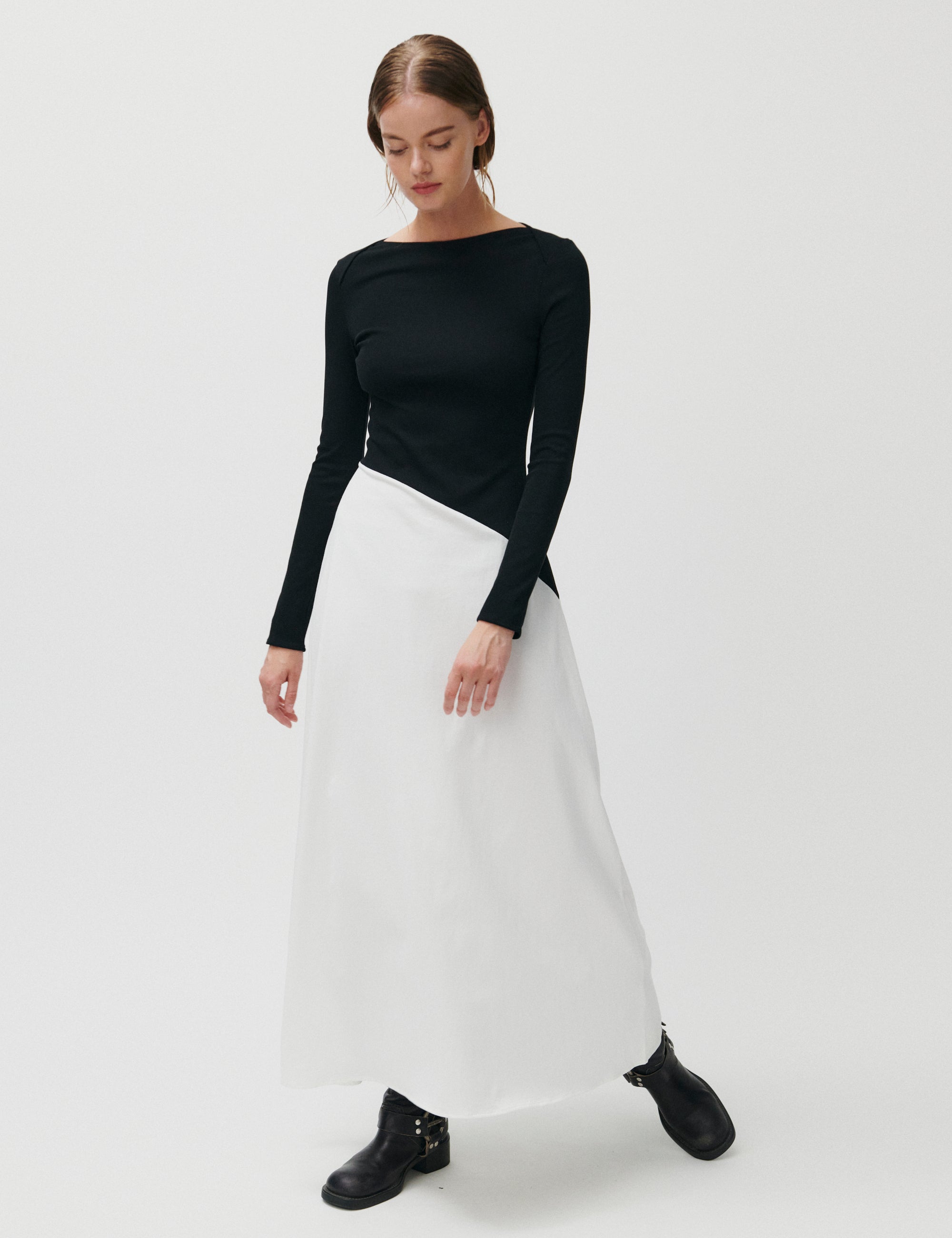 2NDDAY 2ND Carmen - Cotton Jersey Mix Dress 190303 Black