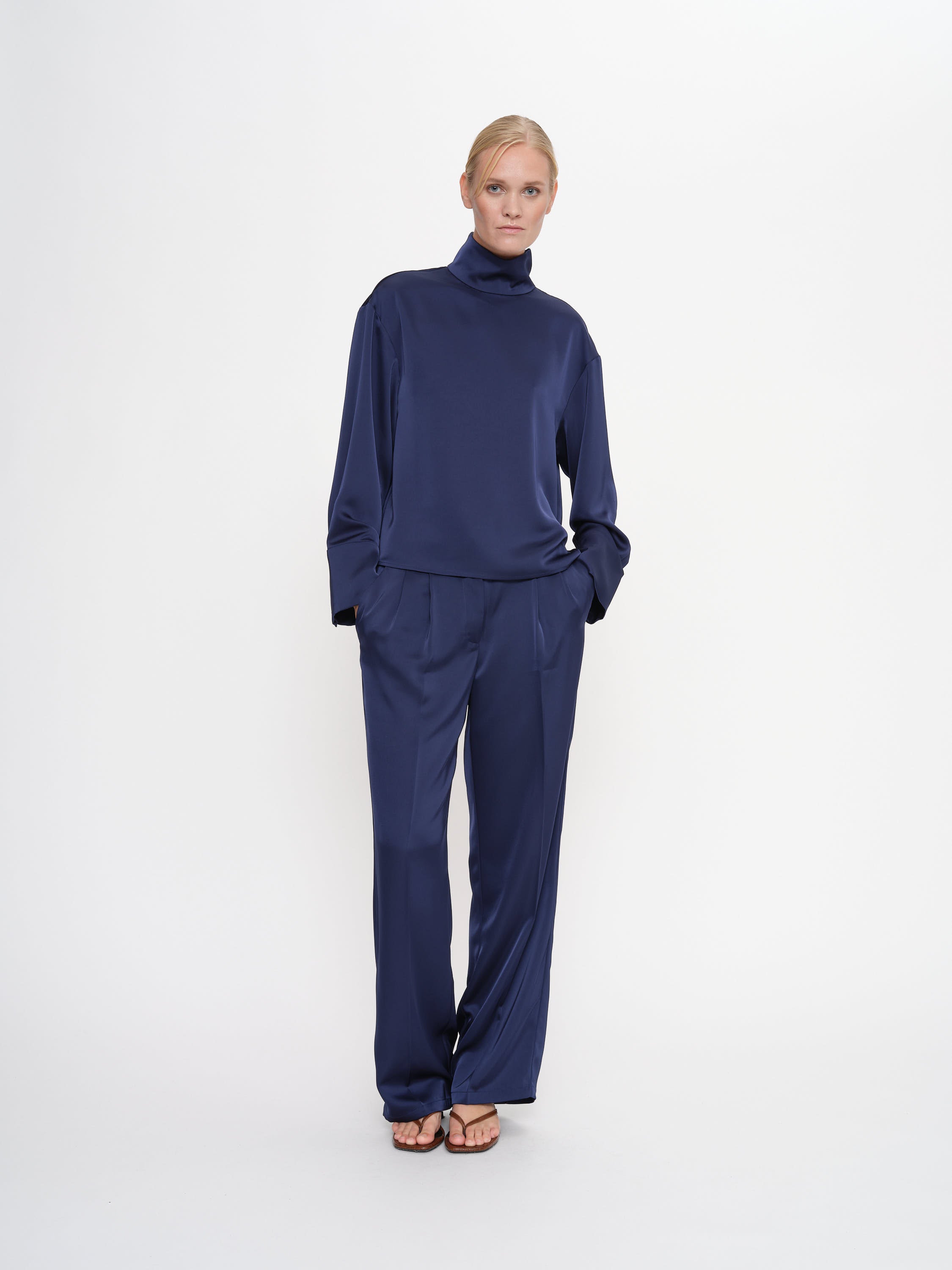 2NDDAY 2ND Carter - Heavy Satin Pants 193933 Medieval Blue