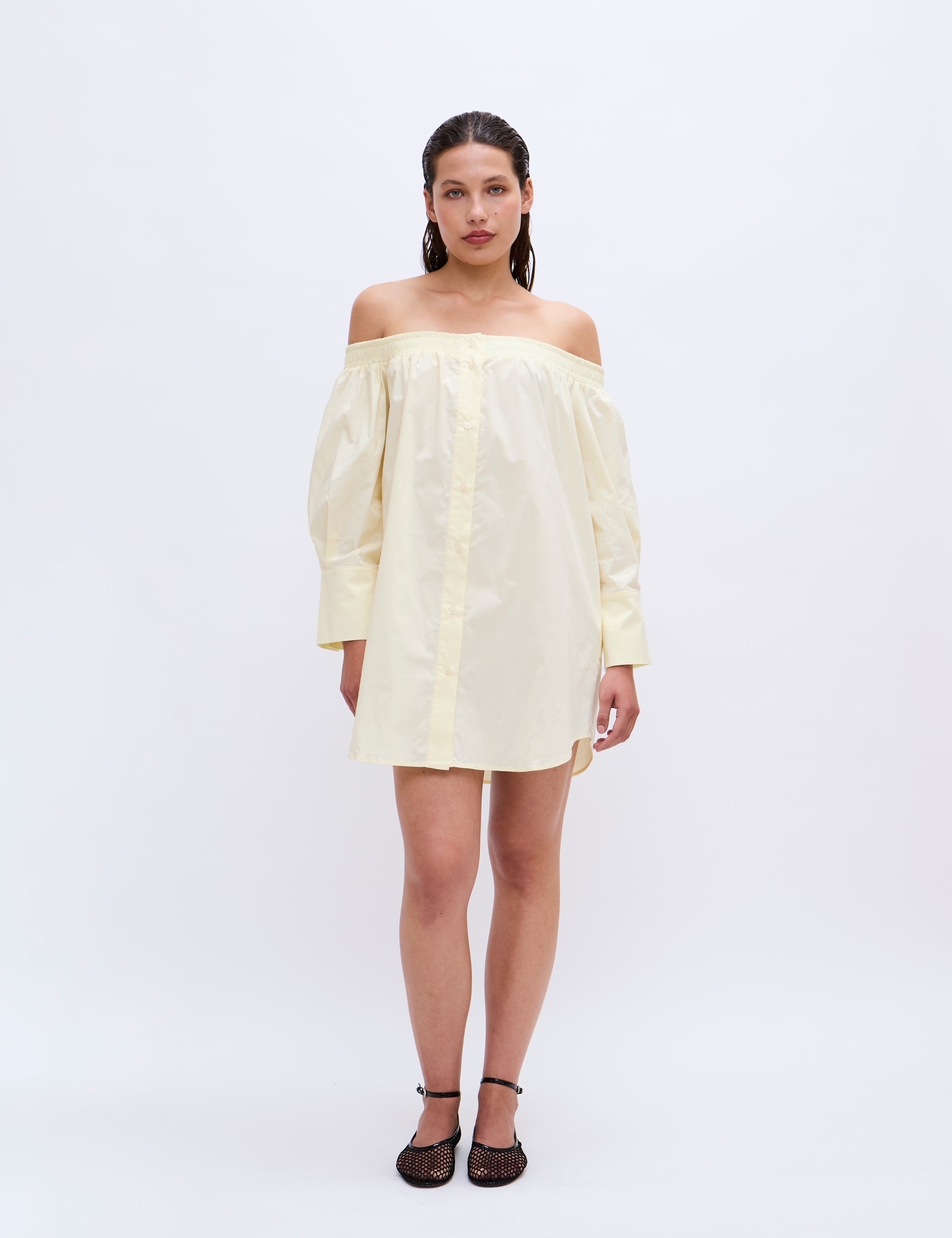 2NDDAY 2ND Christina - Poplin Dress 110617 Transparent Yellow