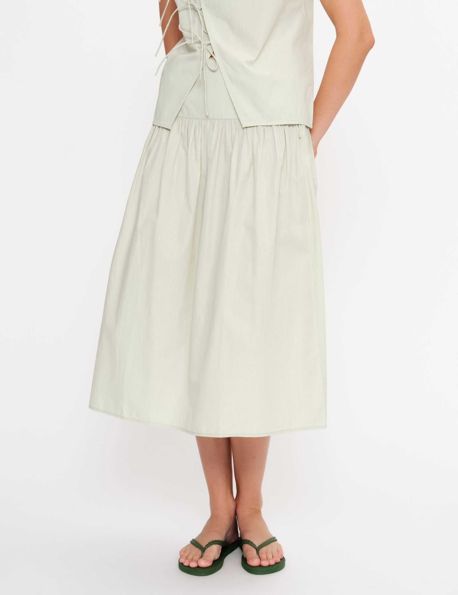 2NDDAY 2ND Cleome - Fine Crispy Poplin Skirt 136106 Green Tint