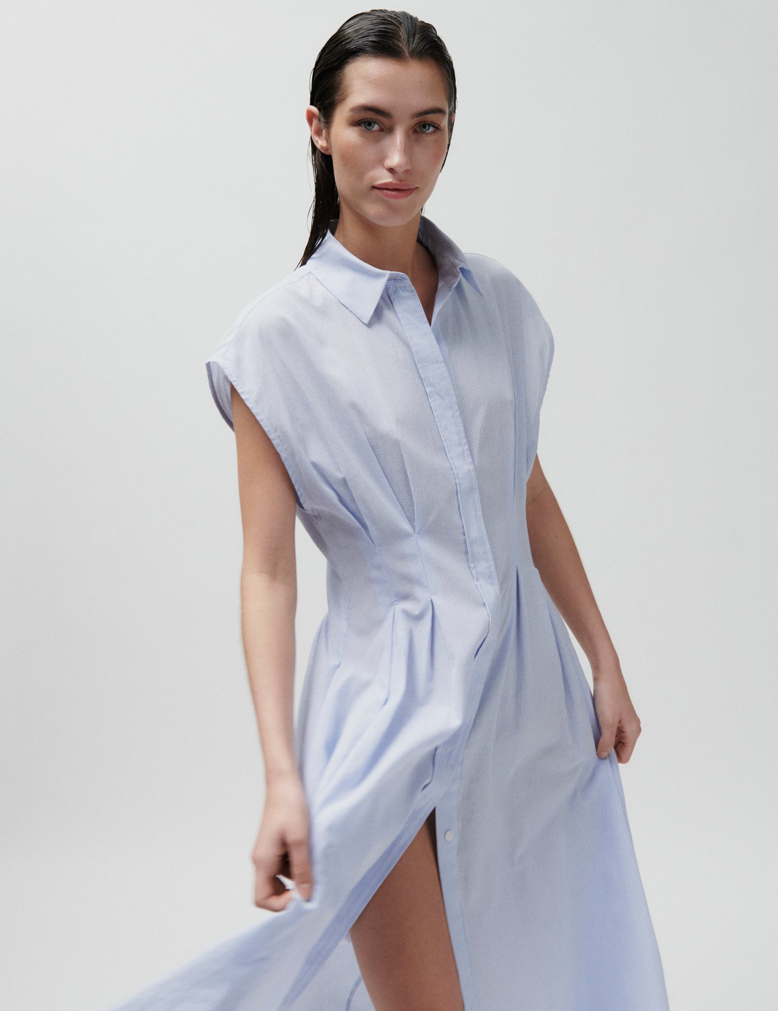 2NDDAY 2ND Jamie - Crisp Summer Shirting Dress 153919 Serenity