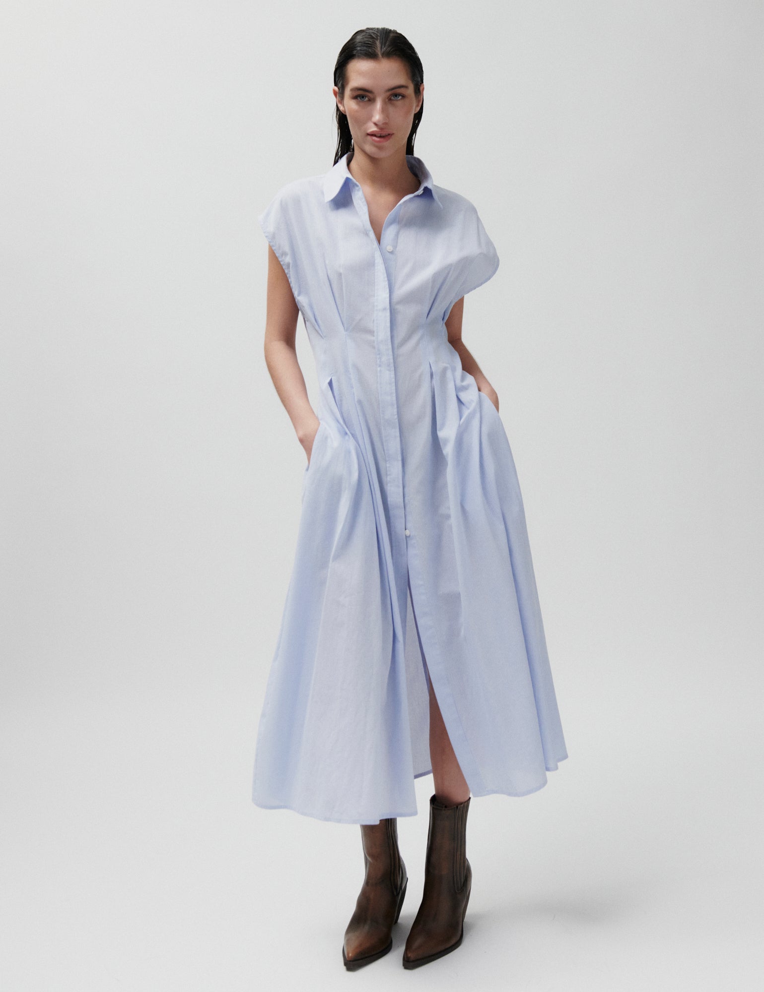 2NDDAY 2ND Jamie - Crisp Summer Shirting Dress 153919 Serenity