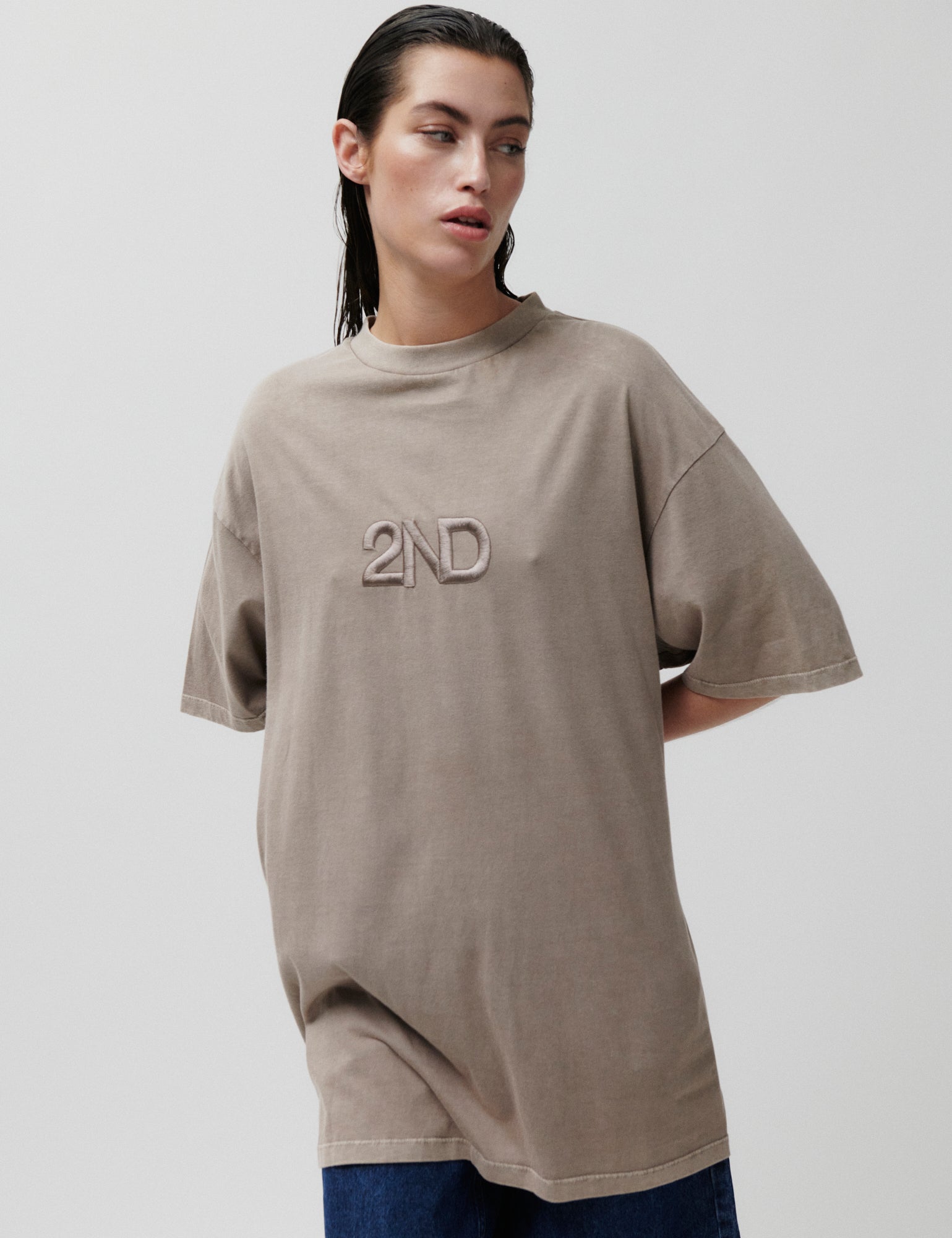 2NDDAY 2ND Ken TT - Overwashed Jersey Tops & T-Shirts 161105 Plaza Taupe