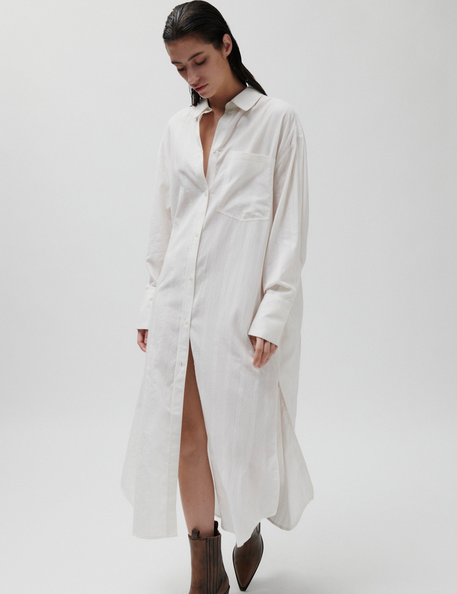 2NDDAY 2ND Maddy - Crispy Cotton Stripe Dress 111001 WHITE ALYSSUM