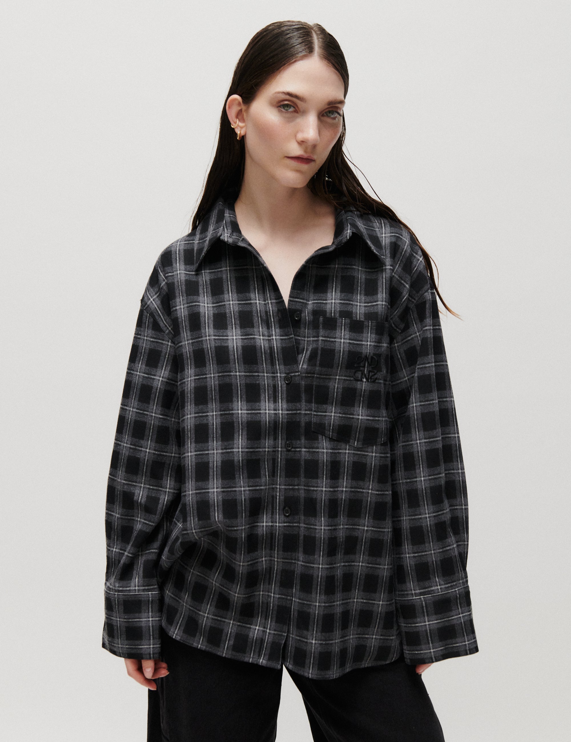 2NDDAY 2ND Manny - Fall Flannel - Shirt Shirt 500006 Medium Grey Melange