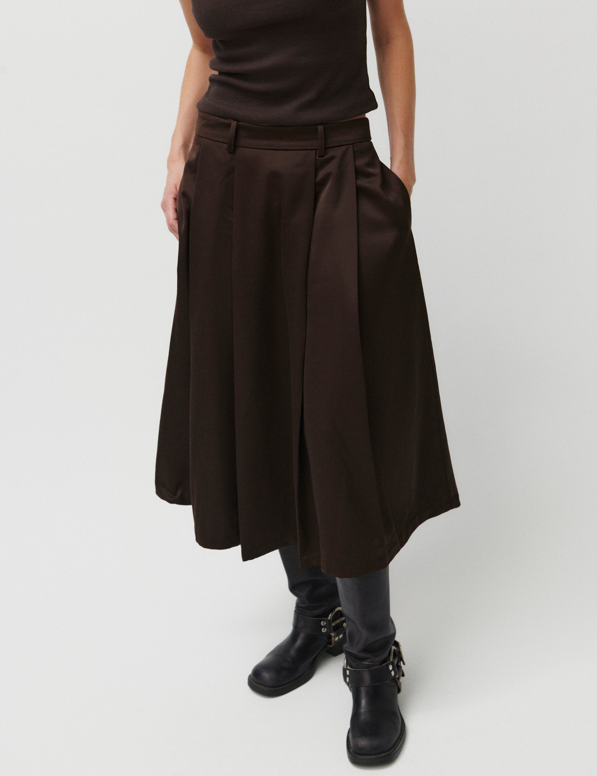 2NDDAY 2ND Matilda - Shiny Suiting Skirt 191016 JAVA