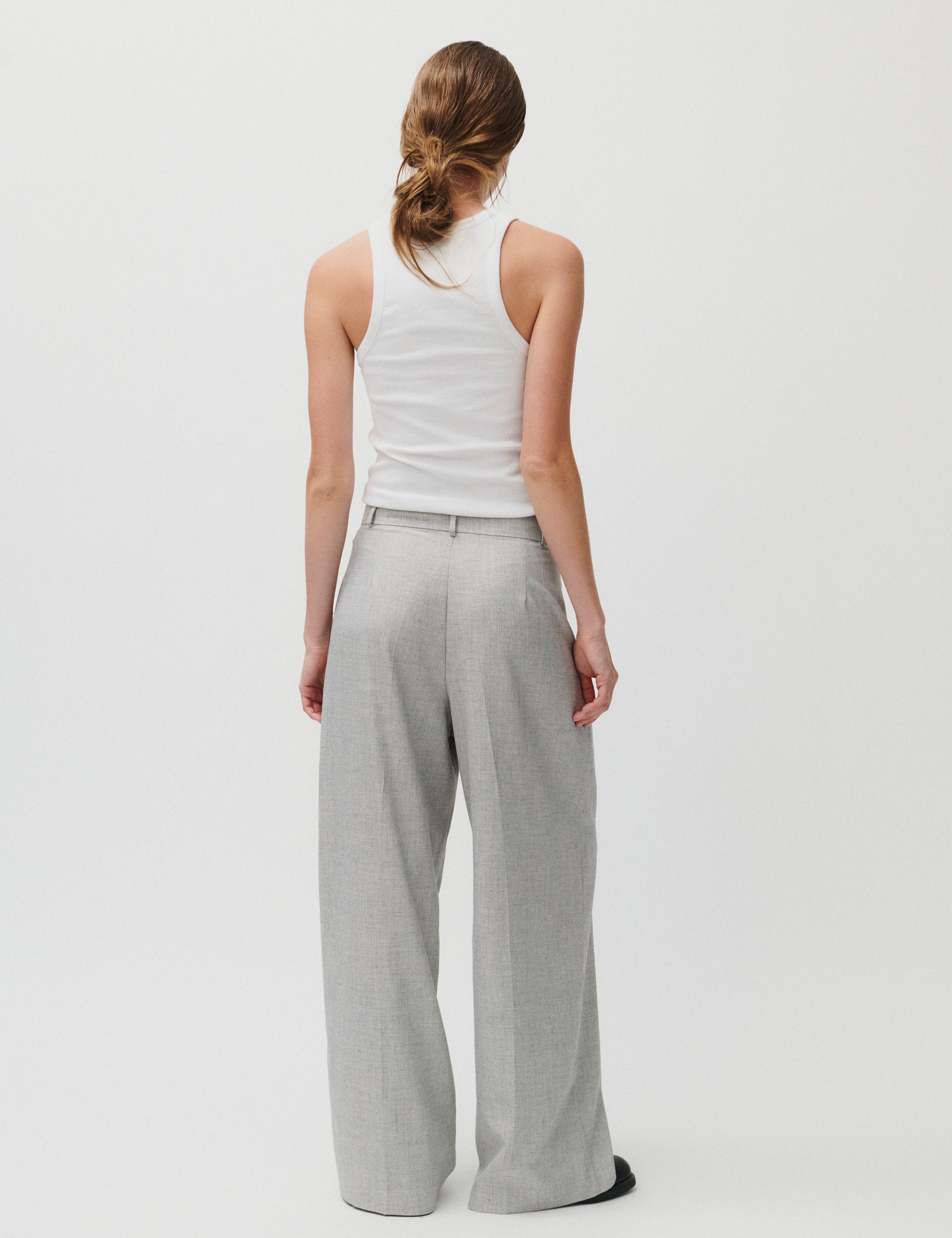 2NDDAY 2ND Mylos - Grey Suiting Pants 154101 High-rise