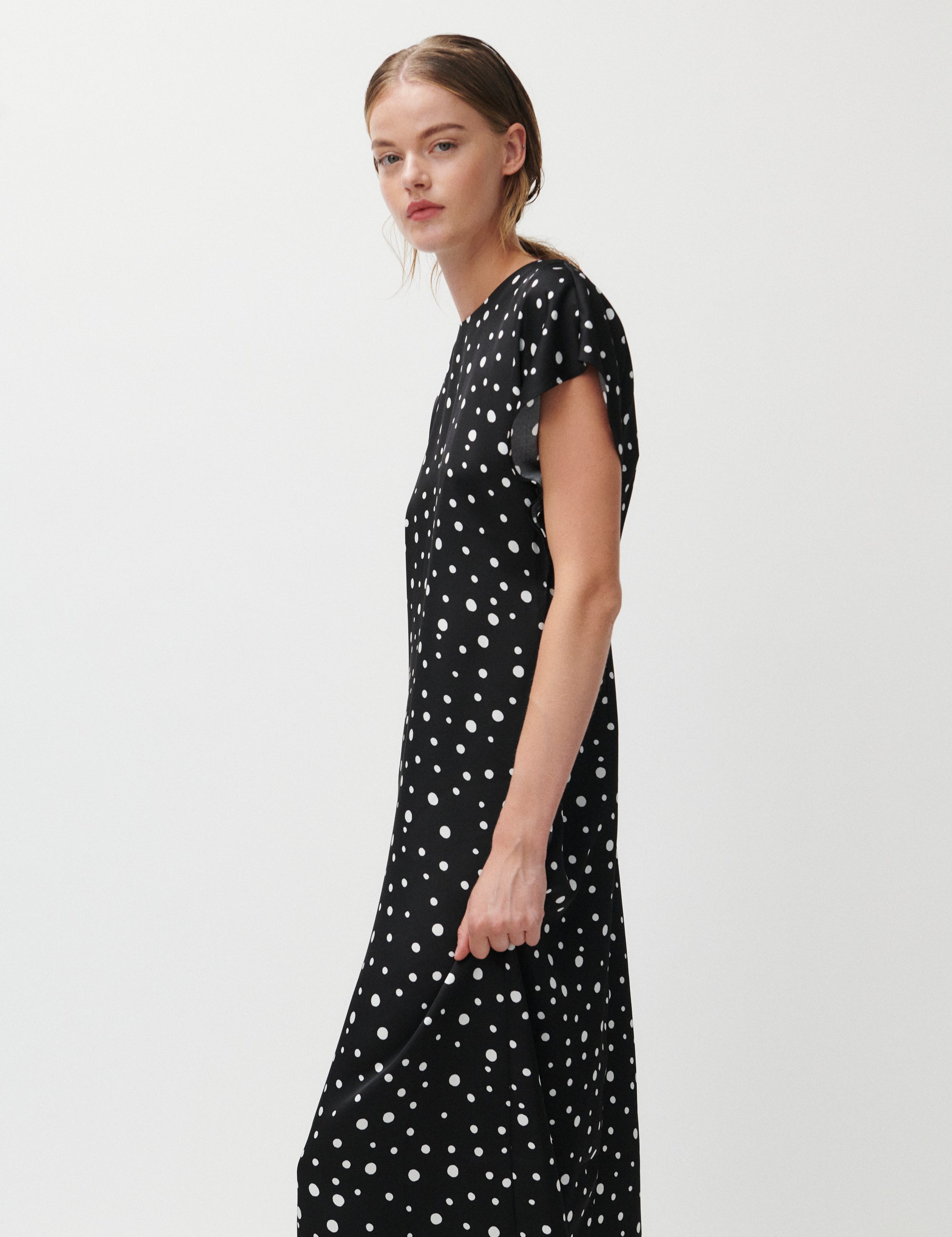 2NDDAY 2ND Patrice - Heavy Satin Dress 420155 White Polka Dot