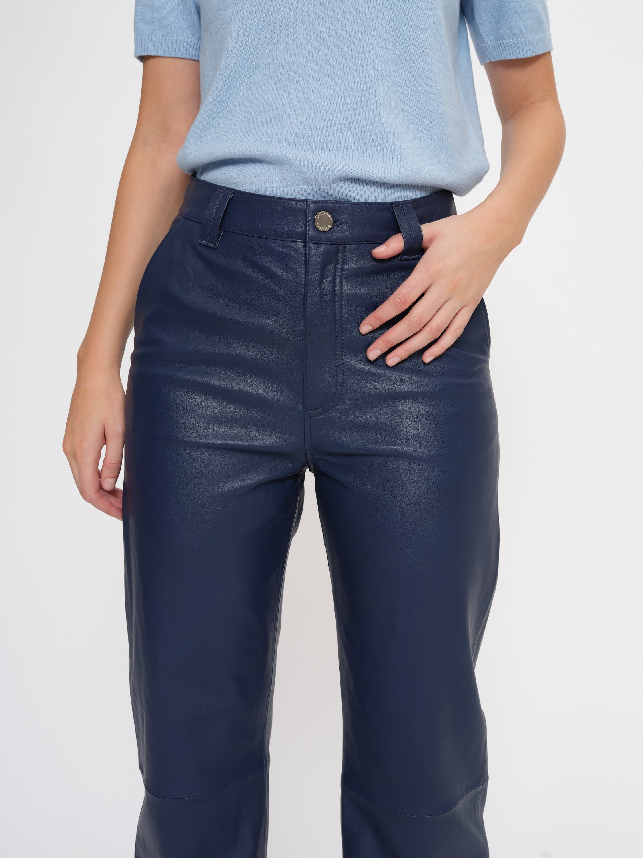 2NDDAY 2ND Toff - Fine leather Pants 193933 Medieval Blue