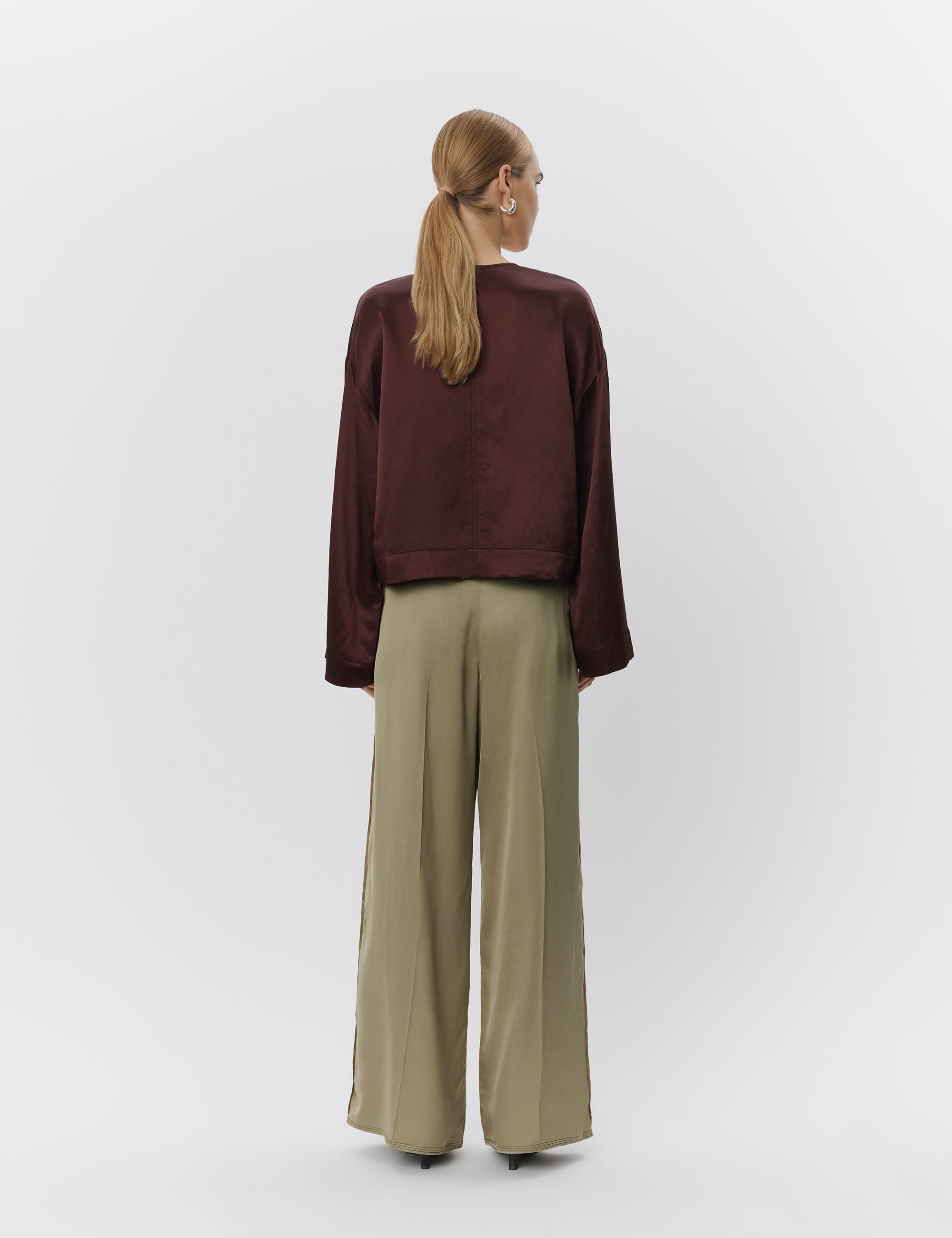 DAY Birger ét Mikkelsen Arkin - High Shine Blend Tops & T-Shirts 191317 Bitter Chocolate