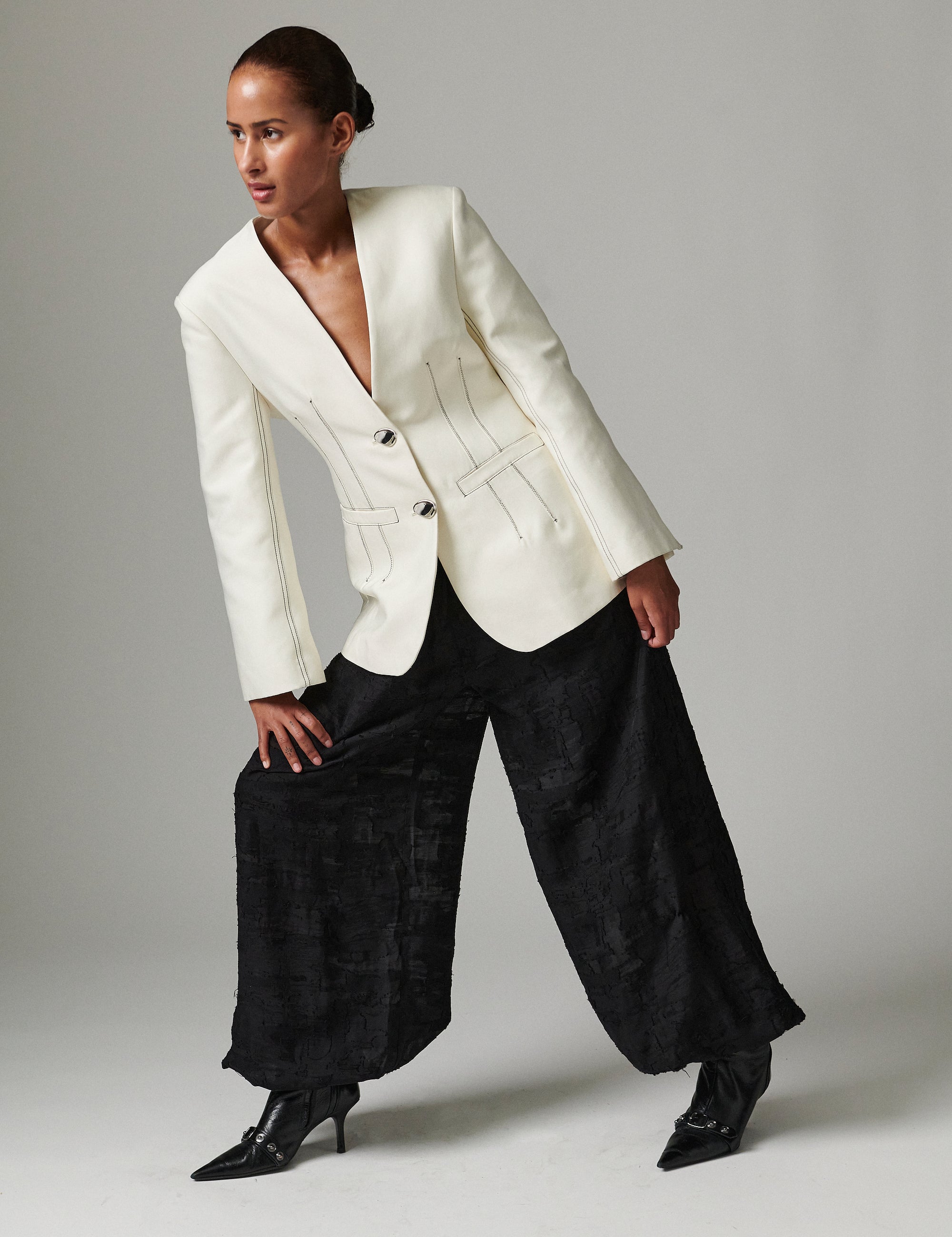 DAY Birger ét Mikkelsen Barbo- Jacquard Torn Pants 190303 BLACK