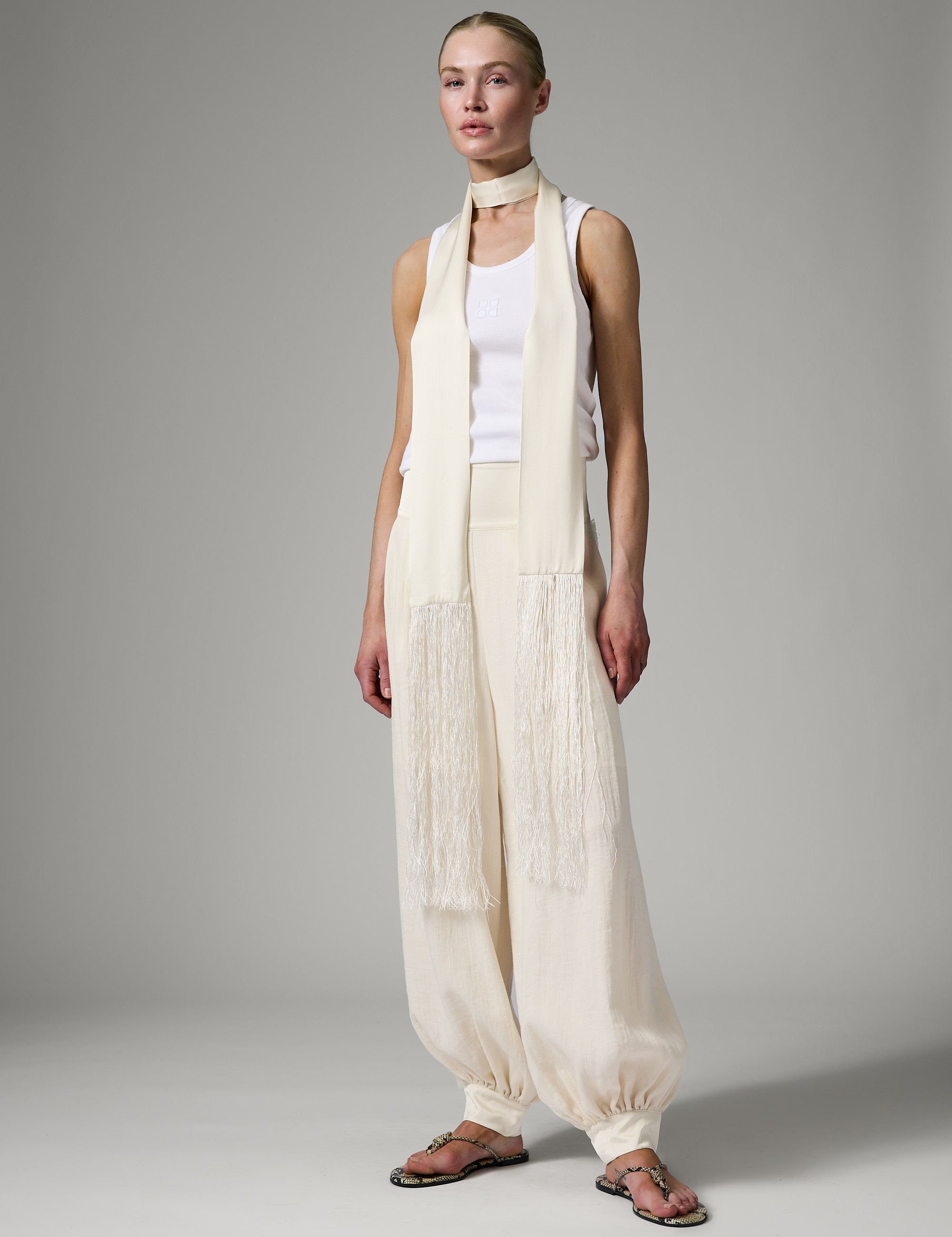 DAY Birger ét Mikkelsen Beate - Contrast Linen - Pants Pants 110605 Jet Stream