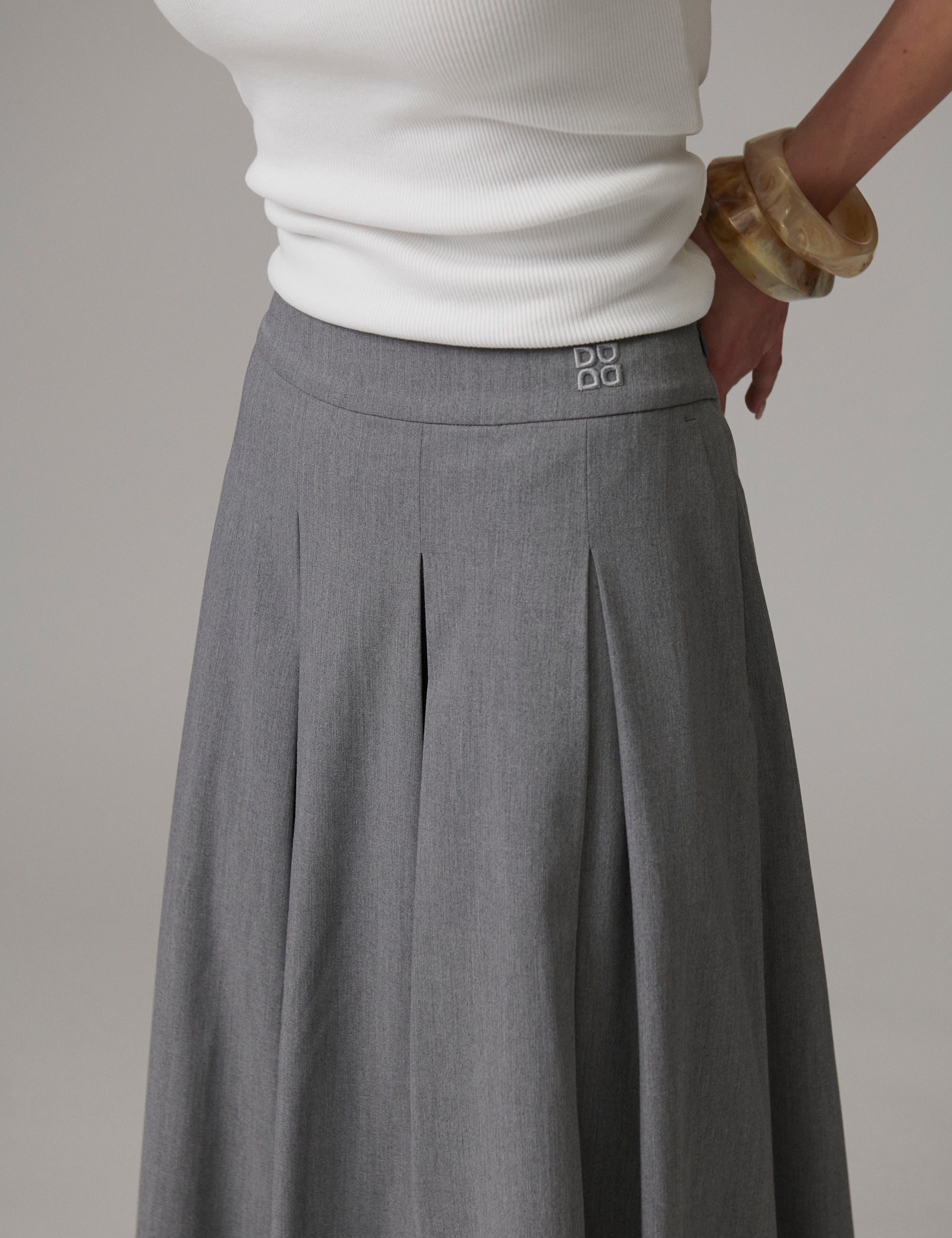DAY Birger ét Mikkelsen Chai - Classic Gab Skirt 500006 Medium Grey Melange