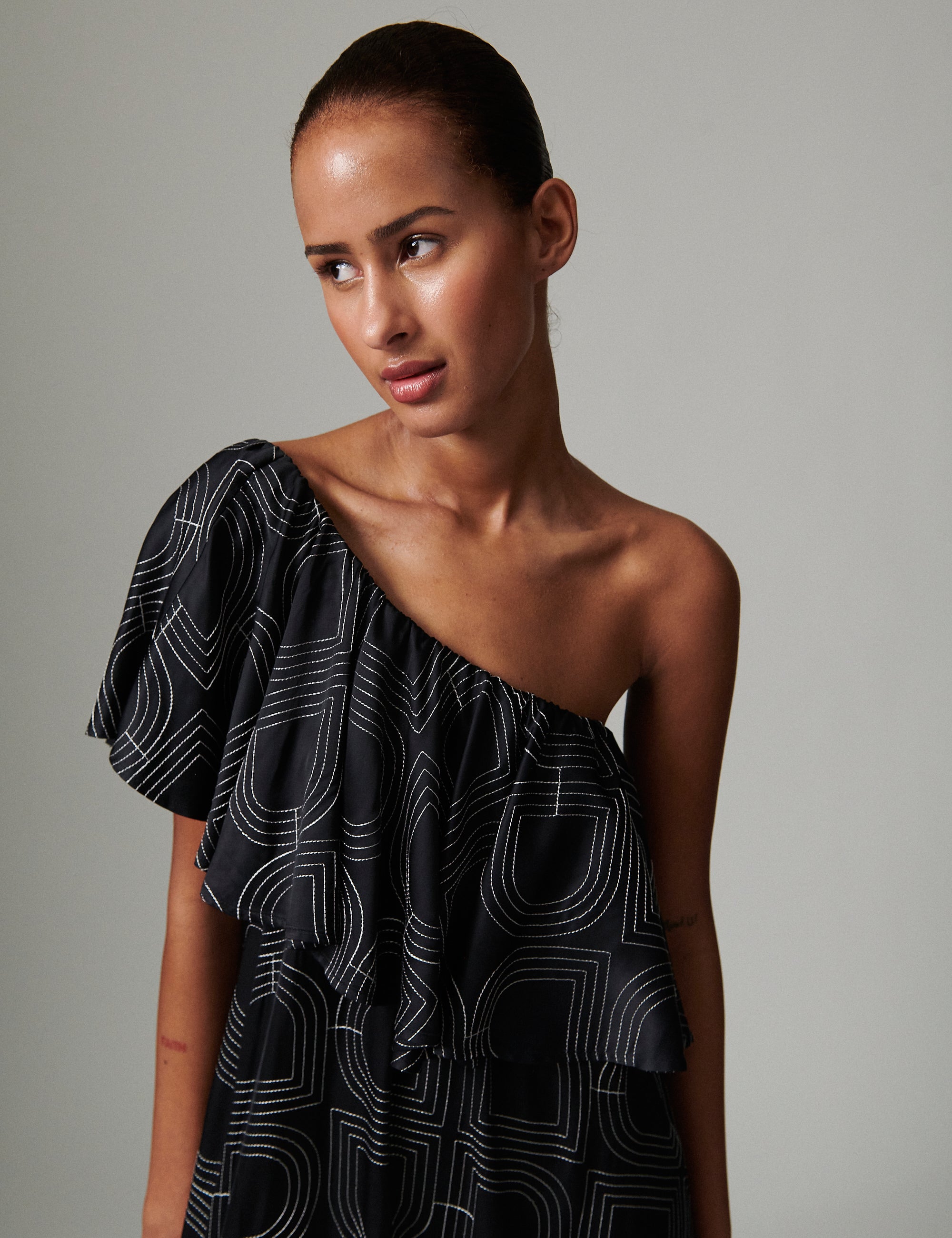 DAY Birger ét Mikkelsen Chrissi- Fluid Viscose Stitch Dress 190303 BLACK