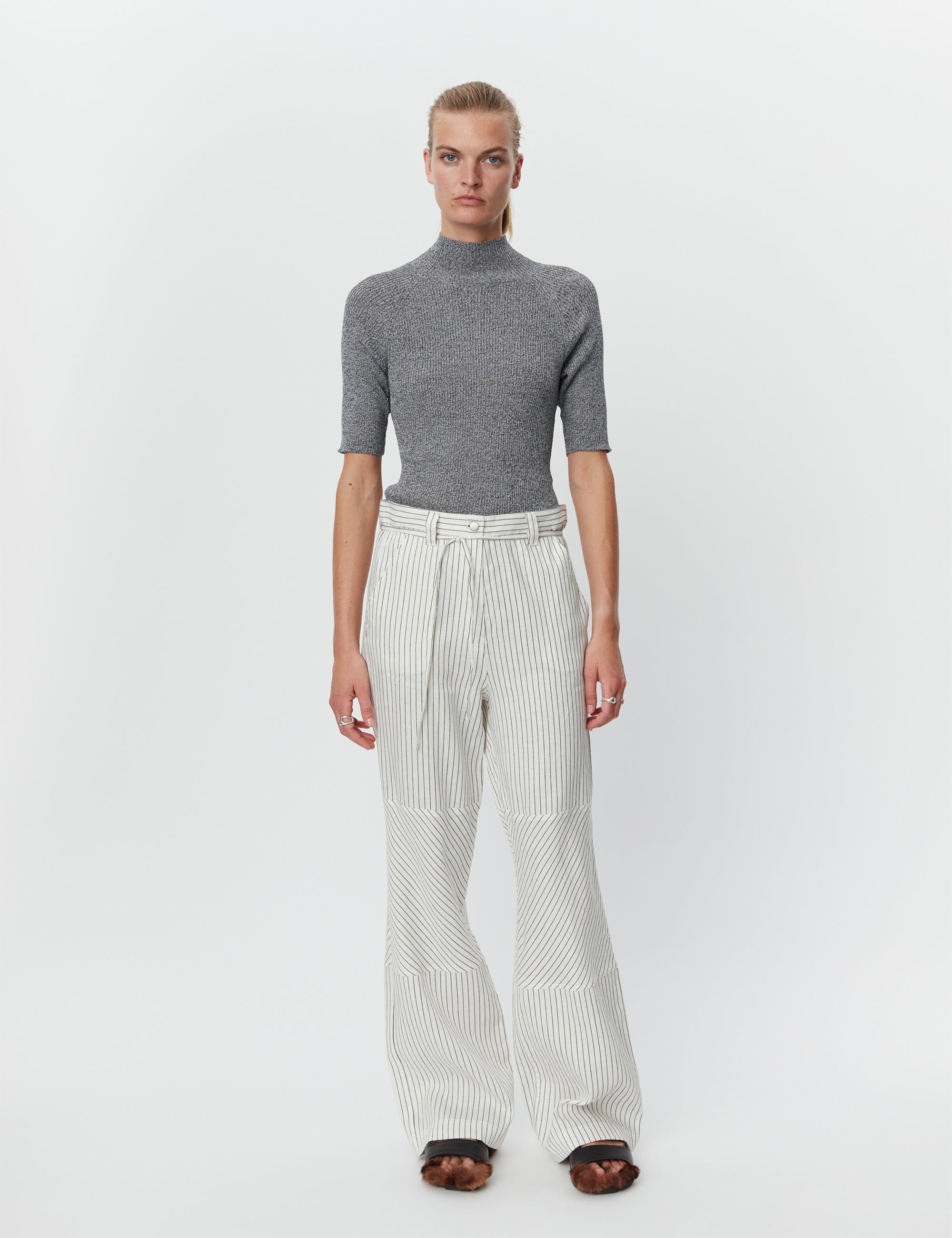 DAY Birger ét Mikkelsen Culkin - Cozy Linen Stripe Pants 190303 Black