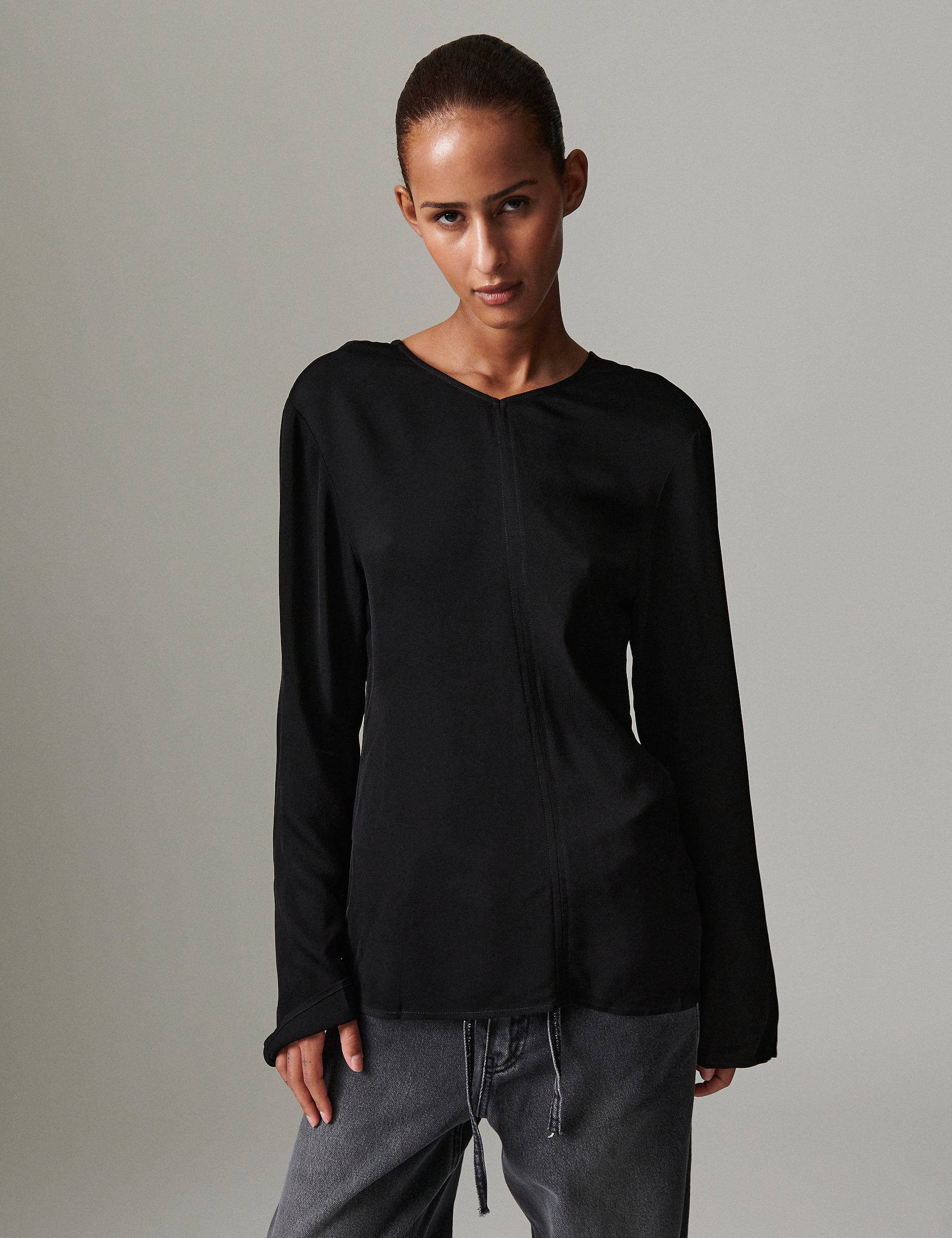 DAY Birger ét Mikkelsen Dee - Matte Crepe Tops & T-Shirts 190303 Black