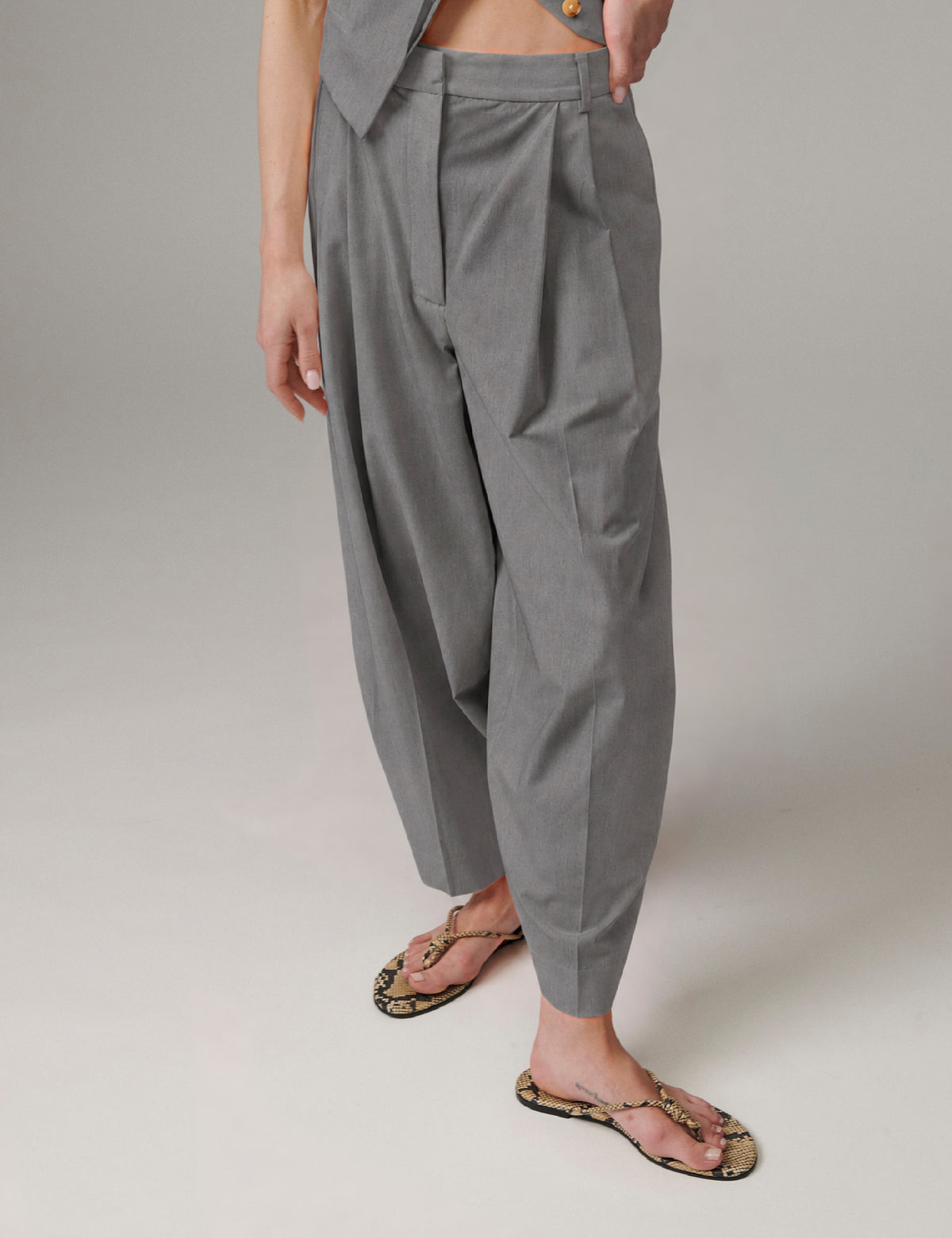 DAY Birger ét Mikkelsen Enora - Classic Gab - Pants Pants 500006 Medium Grey Melange