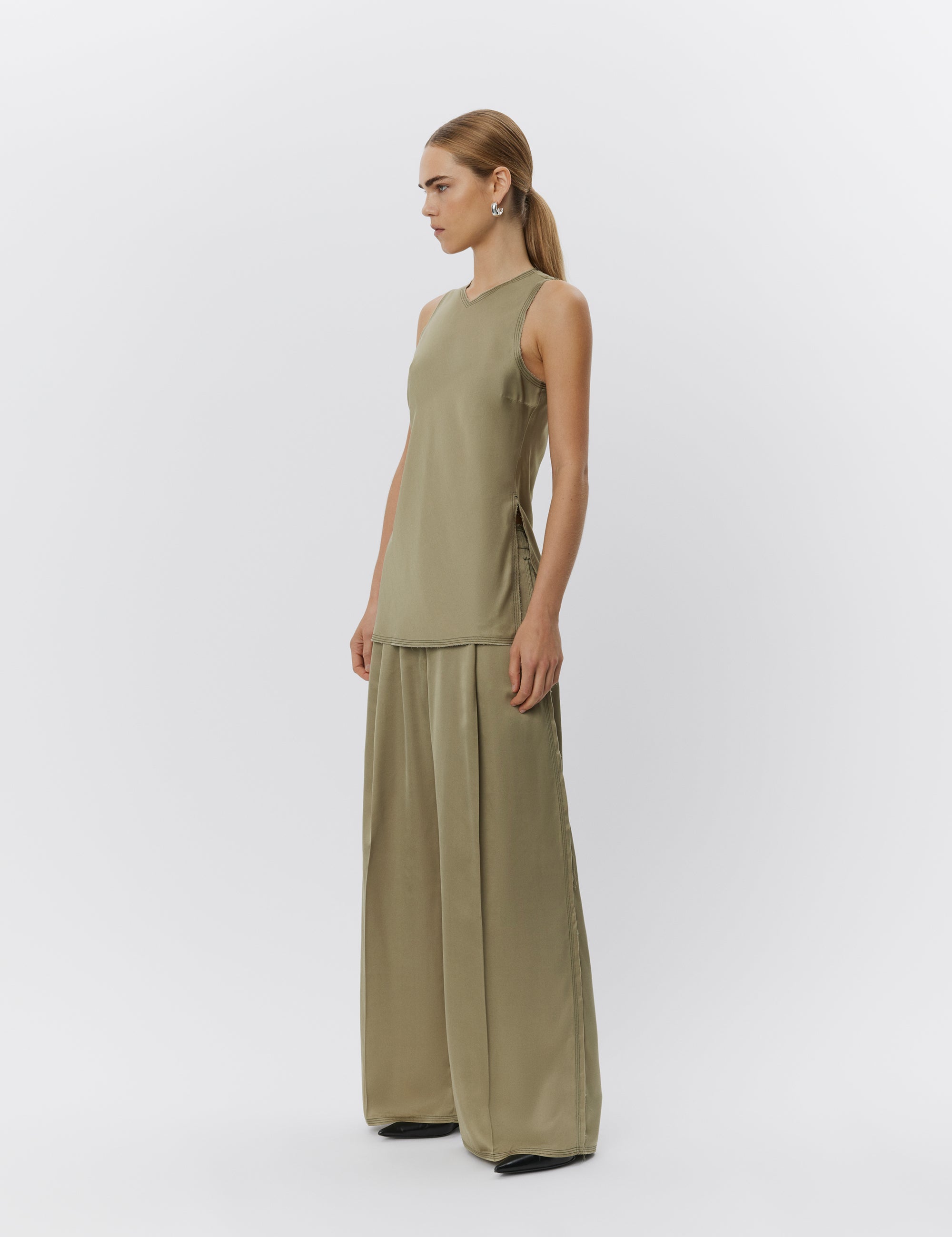 DAY Birger ét Mikkelsen Fisher - Fluid Viscose Pants 500147 SAGE KHAKI