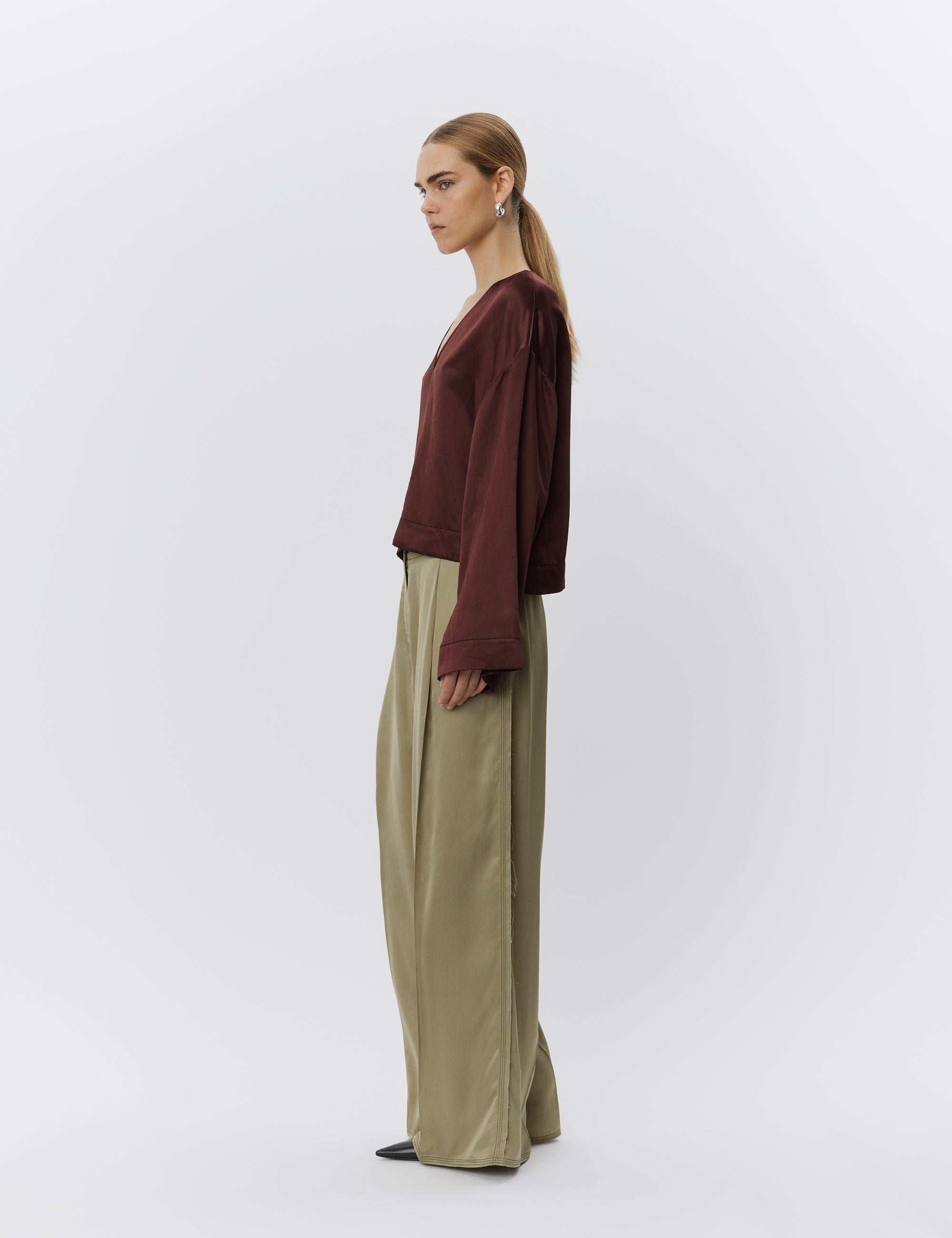 DAY Birger ét Mikkelsen Fisher - Fluid Viscose Pants 500147 SAGE KHAKI