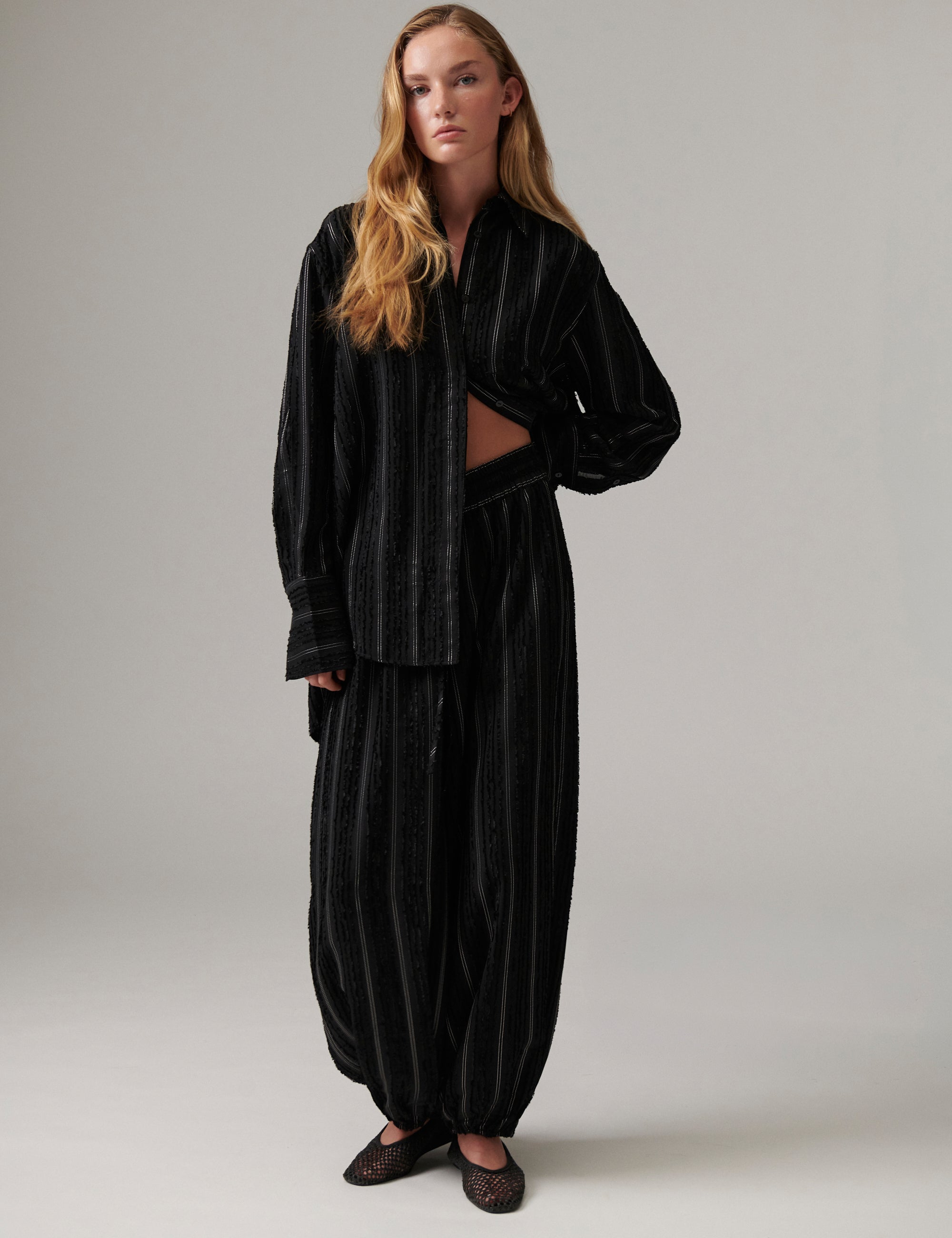 DAY Birger ét Mikkelsen Harsha - Raw Stripes - Pants Shirt 12000 Black