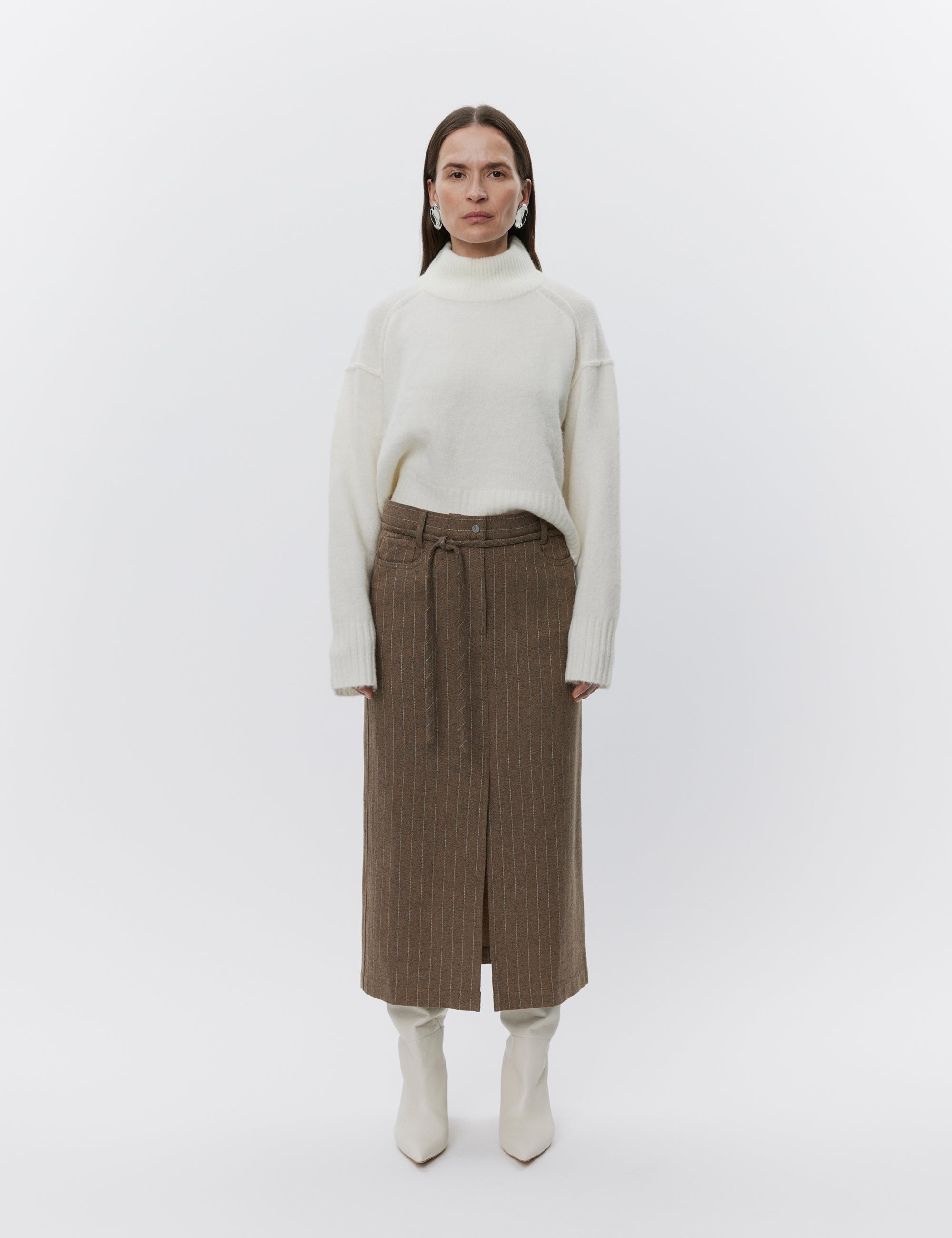 DAY Birger ét Mikkelsen Jody - Graphic Wool Stripe Skirt 190614 WREN