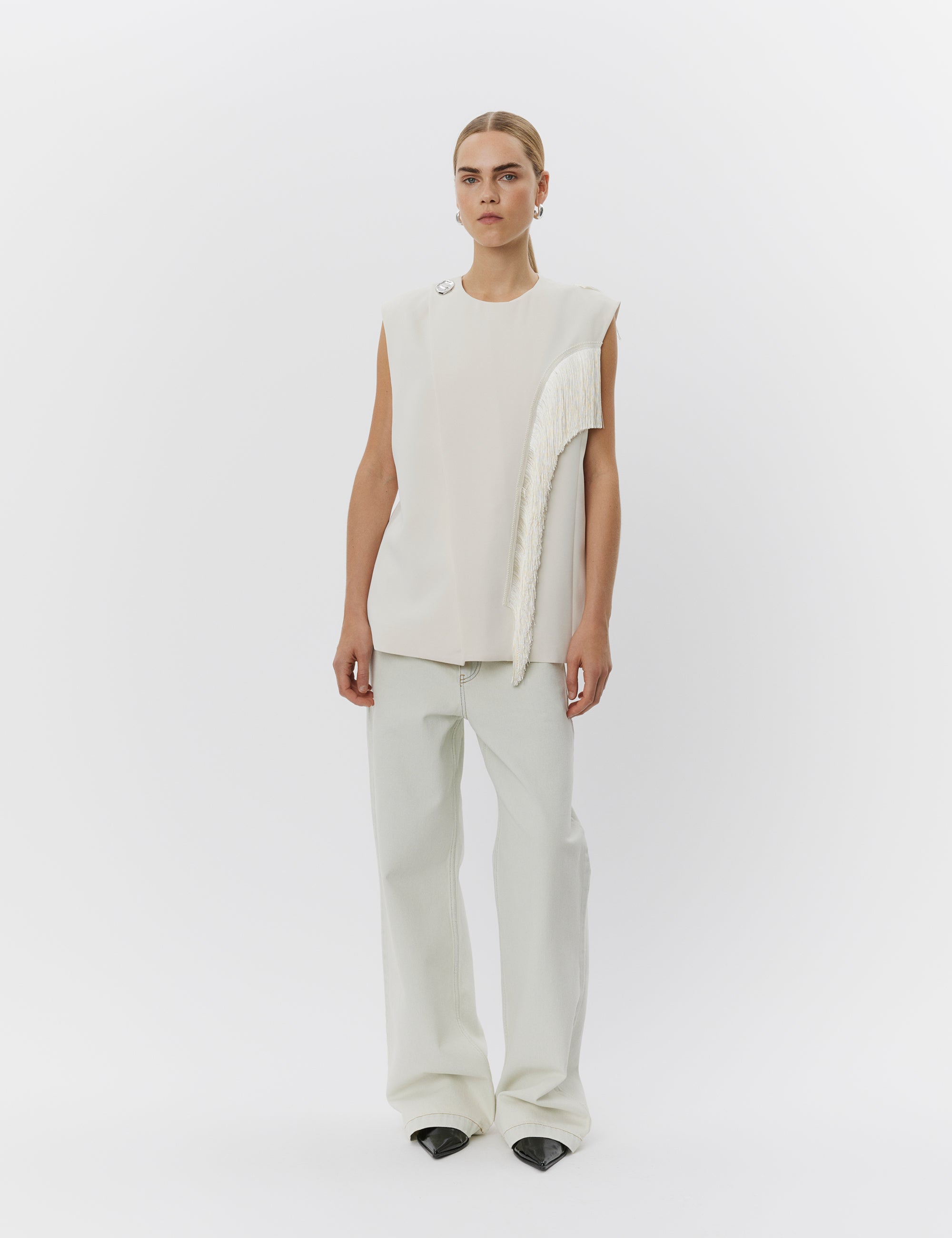 DAY Birger ét Mikkelsen Levy - Classic Gabardine Waistcoat 01002 Ivory Shade