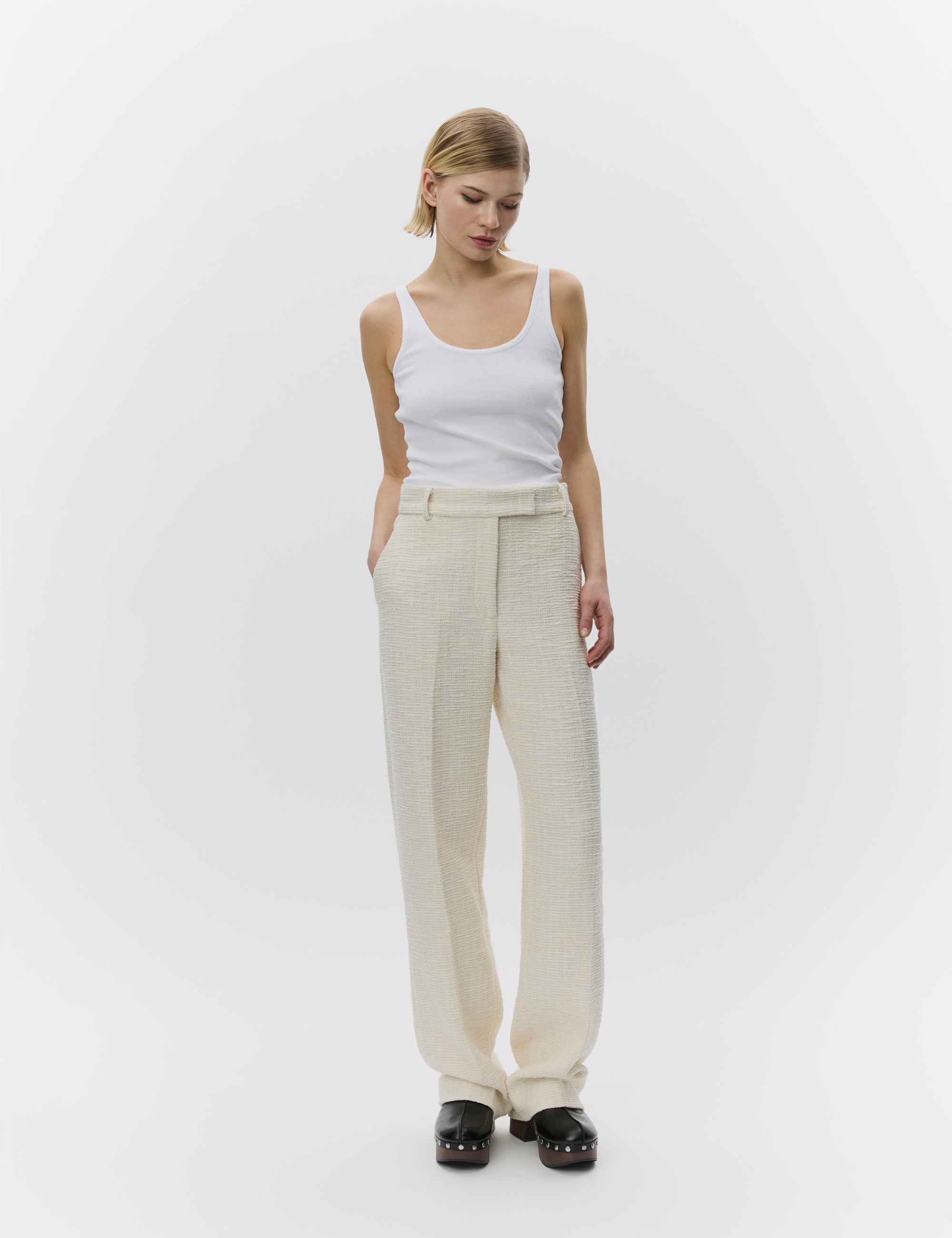 DAY Birger ét Mikkelsen Liliane - Modern Boucle Pants 120110 PISTACHIO SHELL.