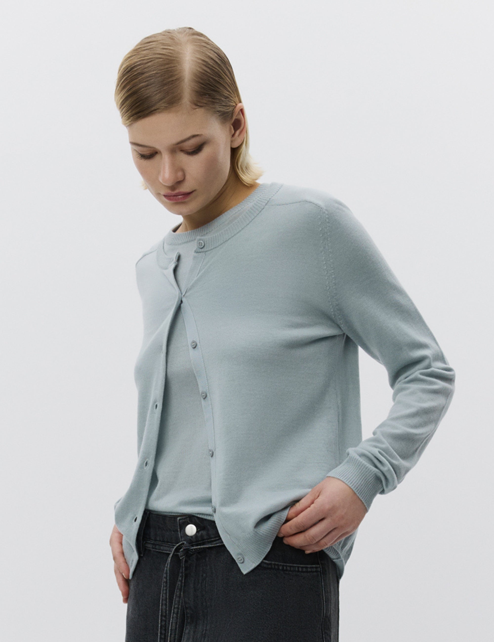 DAY Birger ét Mikkelsen Luna - Daily Elements Cardigan 144206 PEARL BLUE