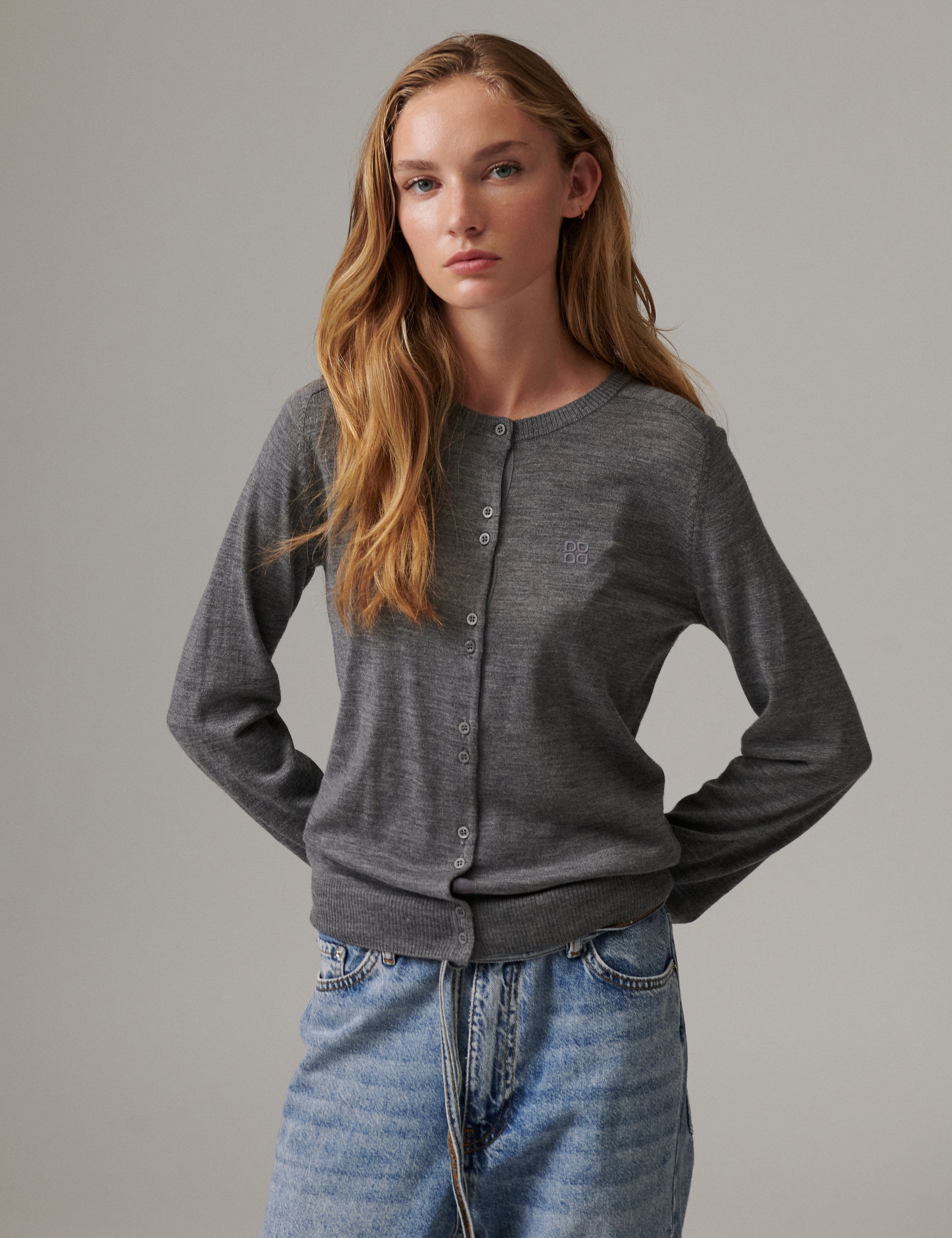 DAY Birger ét Mikkelsen Luna - Daily Elements Cardigan 500006 Medium Grey Melange