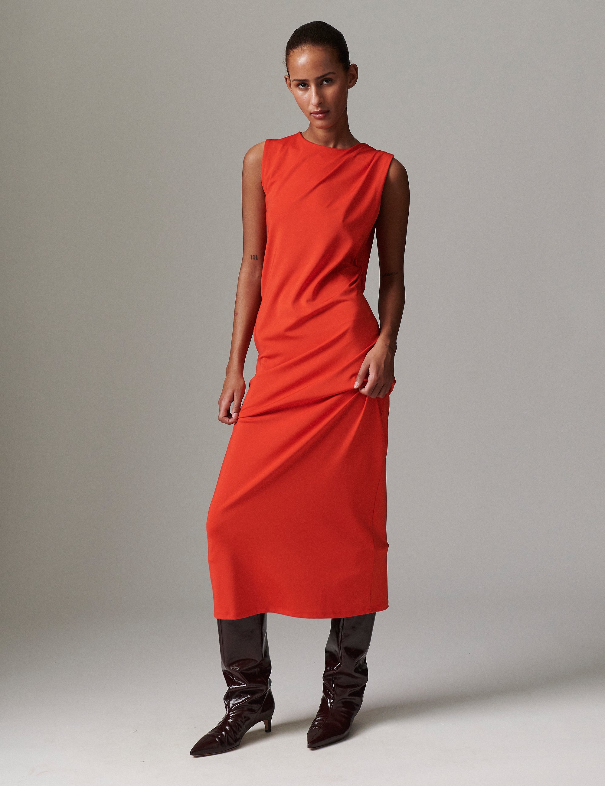 DAY Birger ét Mikkelsen Marina - Modern Interlock Dress 181664 FIERY RED.