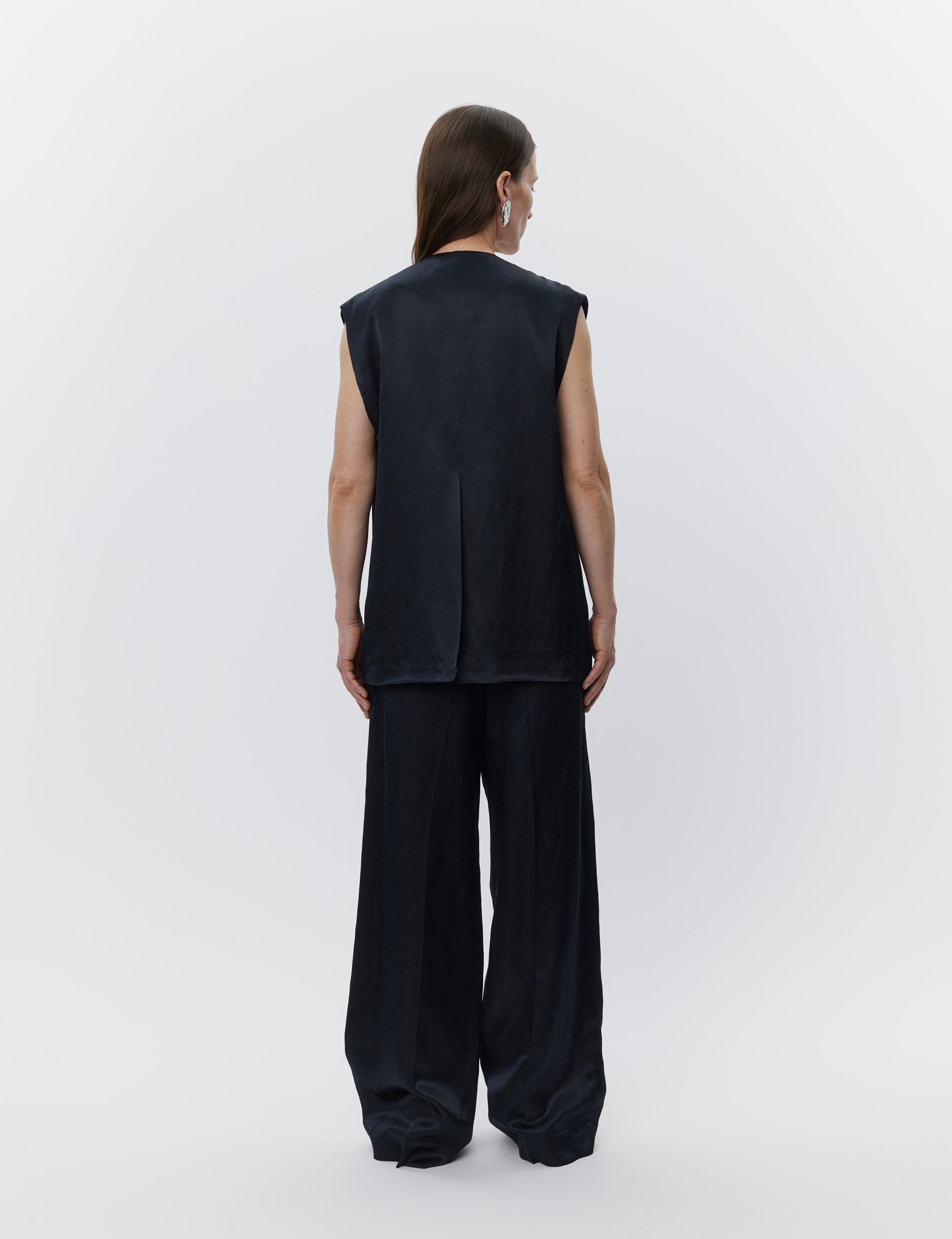 DAY Birger ét Mikkelsen Marlin - High Shine Blend Waistcoat 190303 BLACK