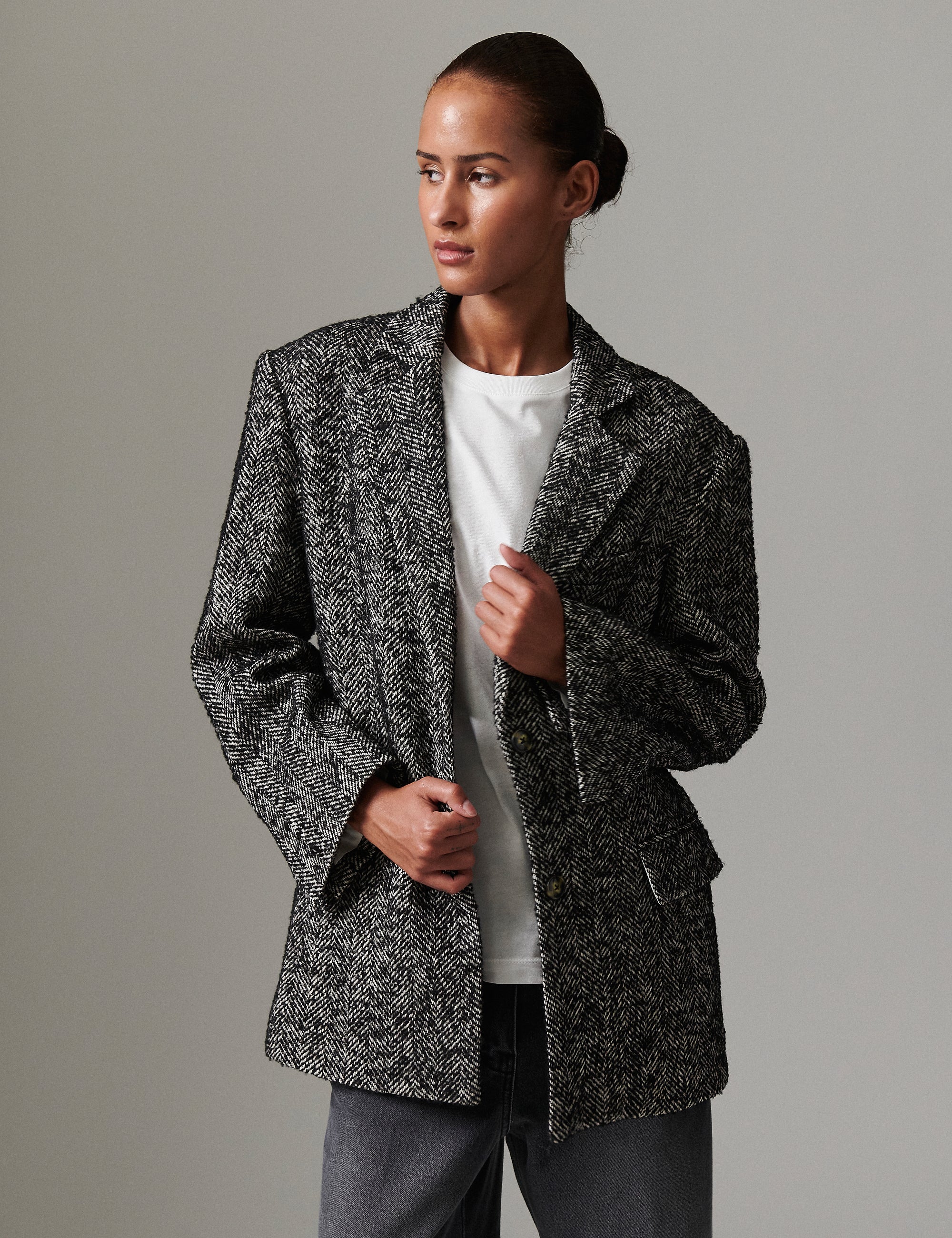 DAY Birger ét Mikkelsen Martha - Heavy Slub Wool Blazer 500015 BLACK MIX