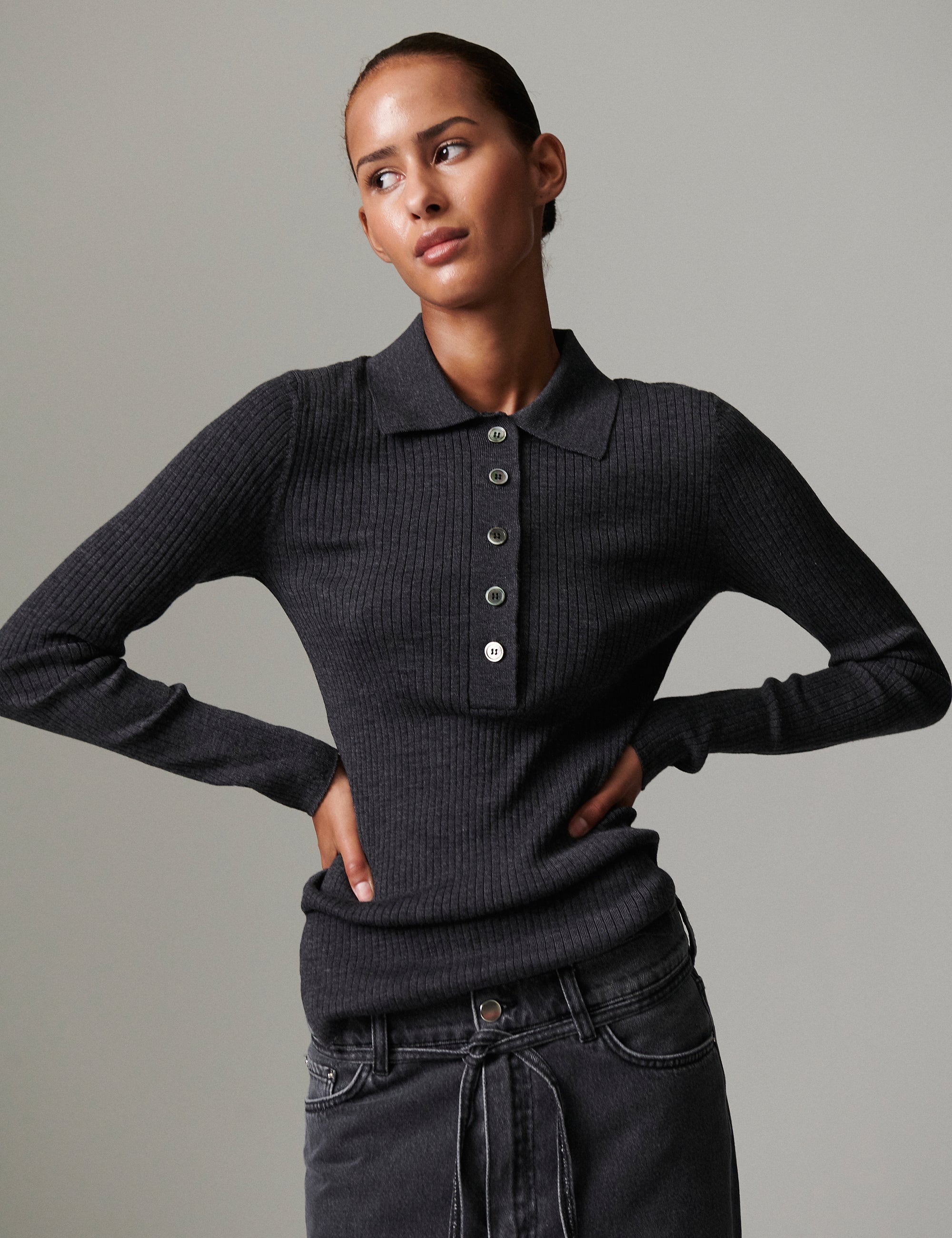 DAY Birger ét Mikkelsen Murphy - Daily elements Pullover 500003 DARK GREY MELANGE