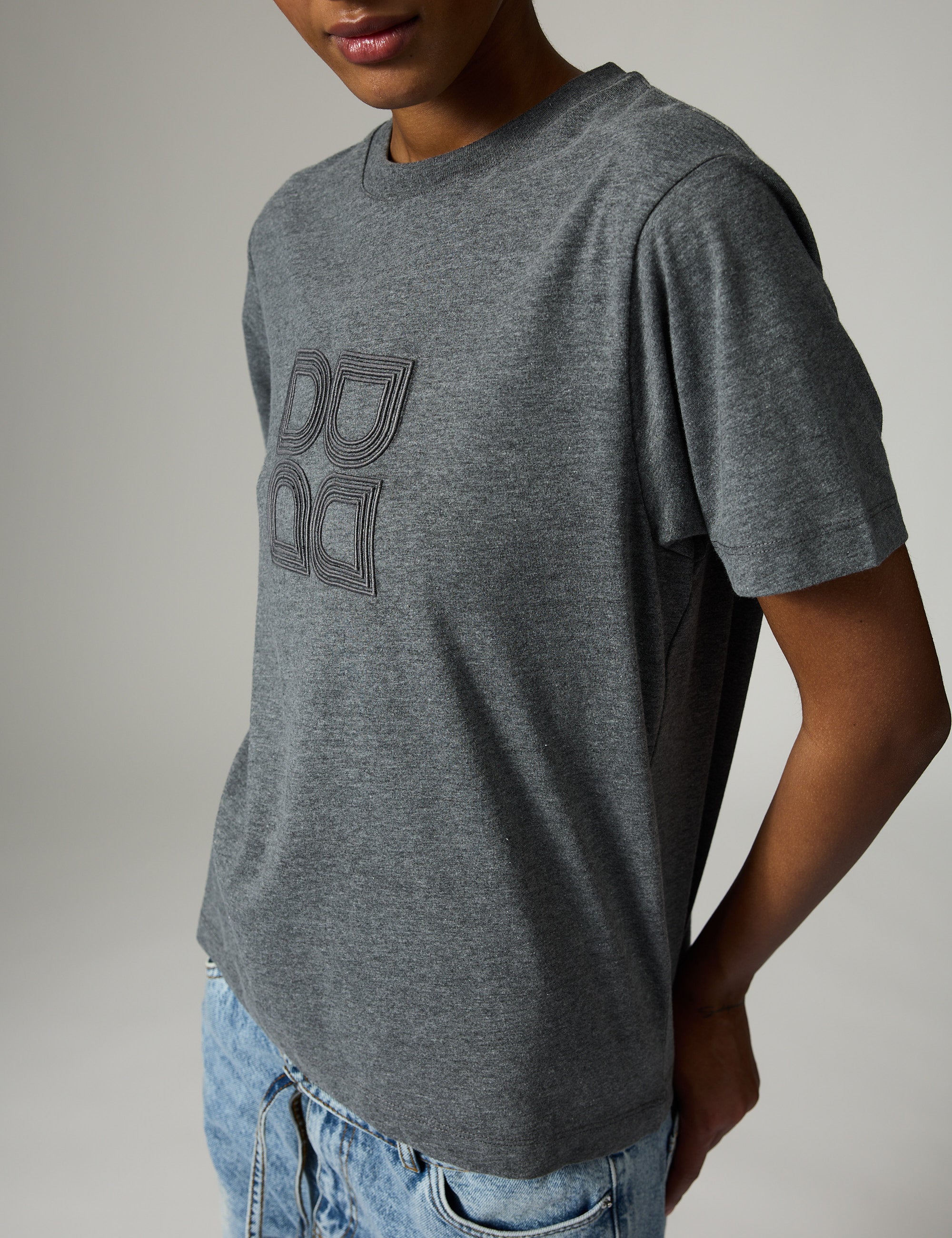 DAY Birger ét Mikkelsen Parry Logo- Heavy Jersey Tops & T-Shirts 500006 Medium Grey Melange