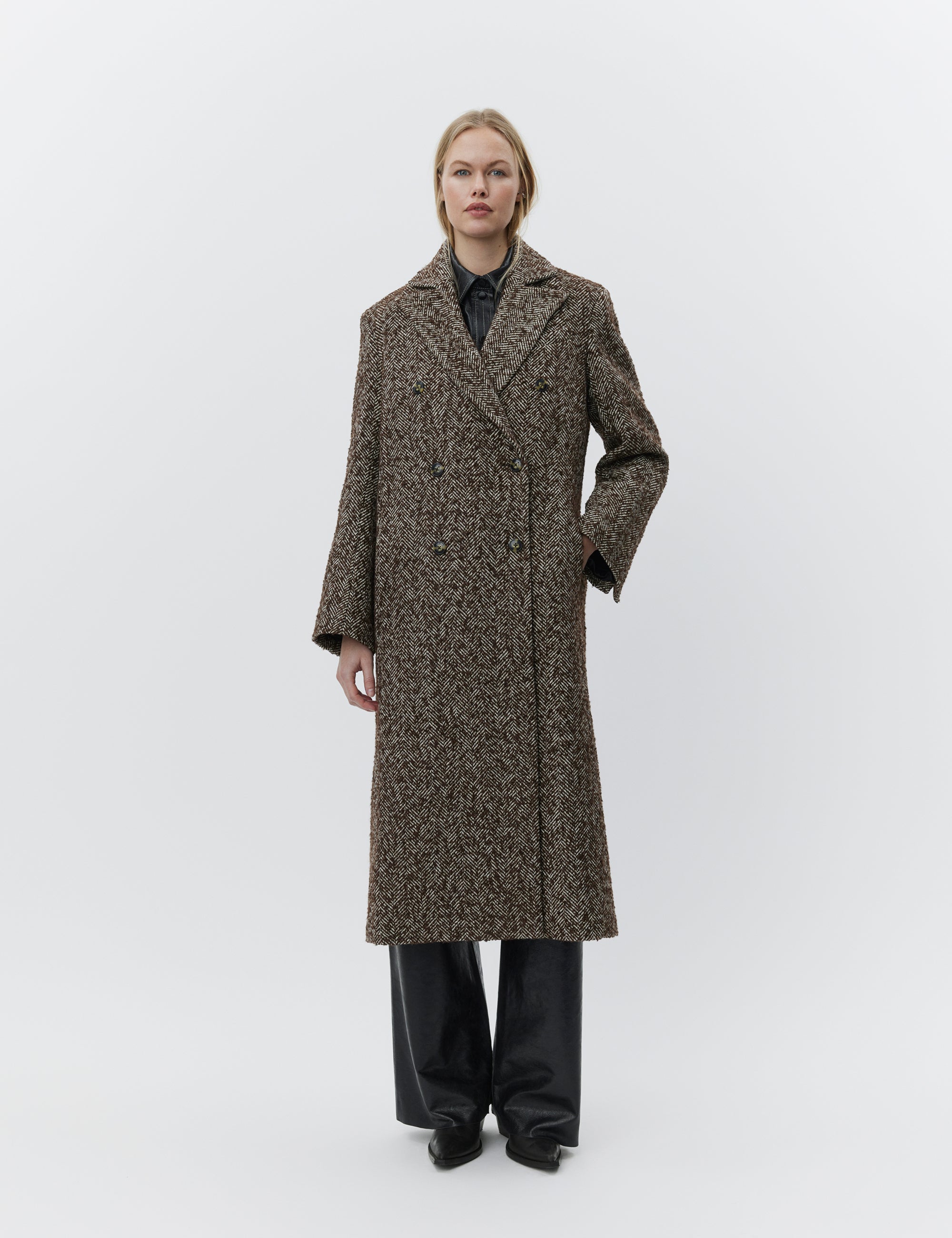 DAY Birger ét Mikkelsen Philippine - Heavy Slub Wool Coats & Jackets 191110 CHOCOLATE PLUM