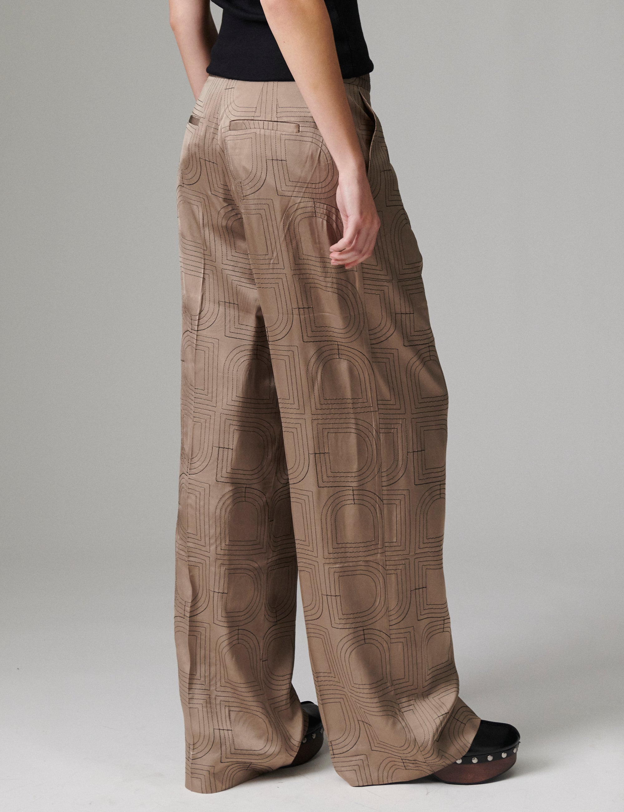 DAY Birger ét Mikkelsen Phoebe - Fluid Viscose Stitch Pants 181112 Walnut