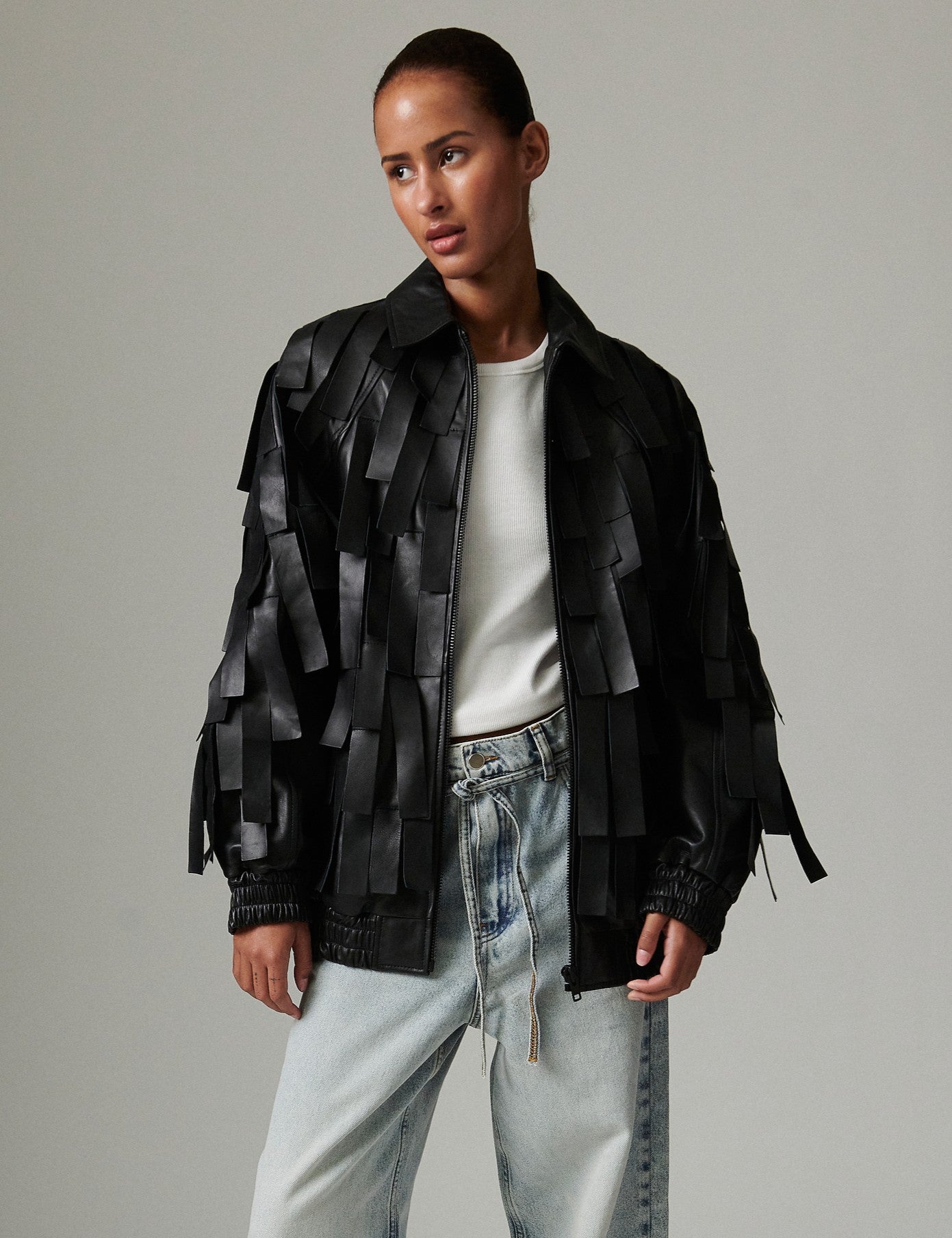 DAY Birger ét Mikkelsen Rafia - Soft Lamb Leather Jacket 190303 Black