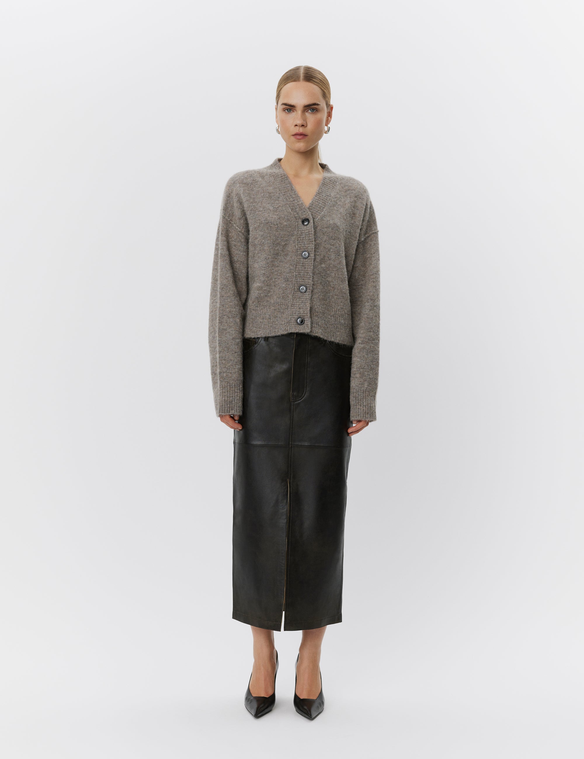 DAY Birger ét Mikkelsen Rana - Cozy Days Cardigan 500149 LIGHT ESPRESSO MELANGE