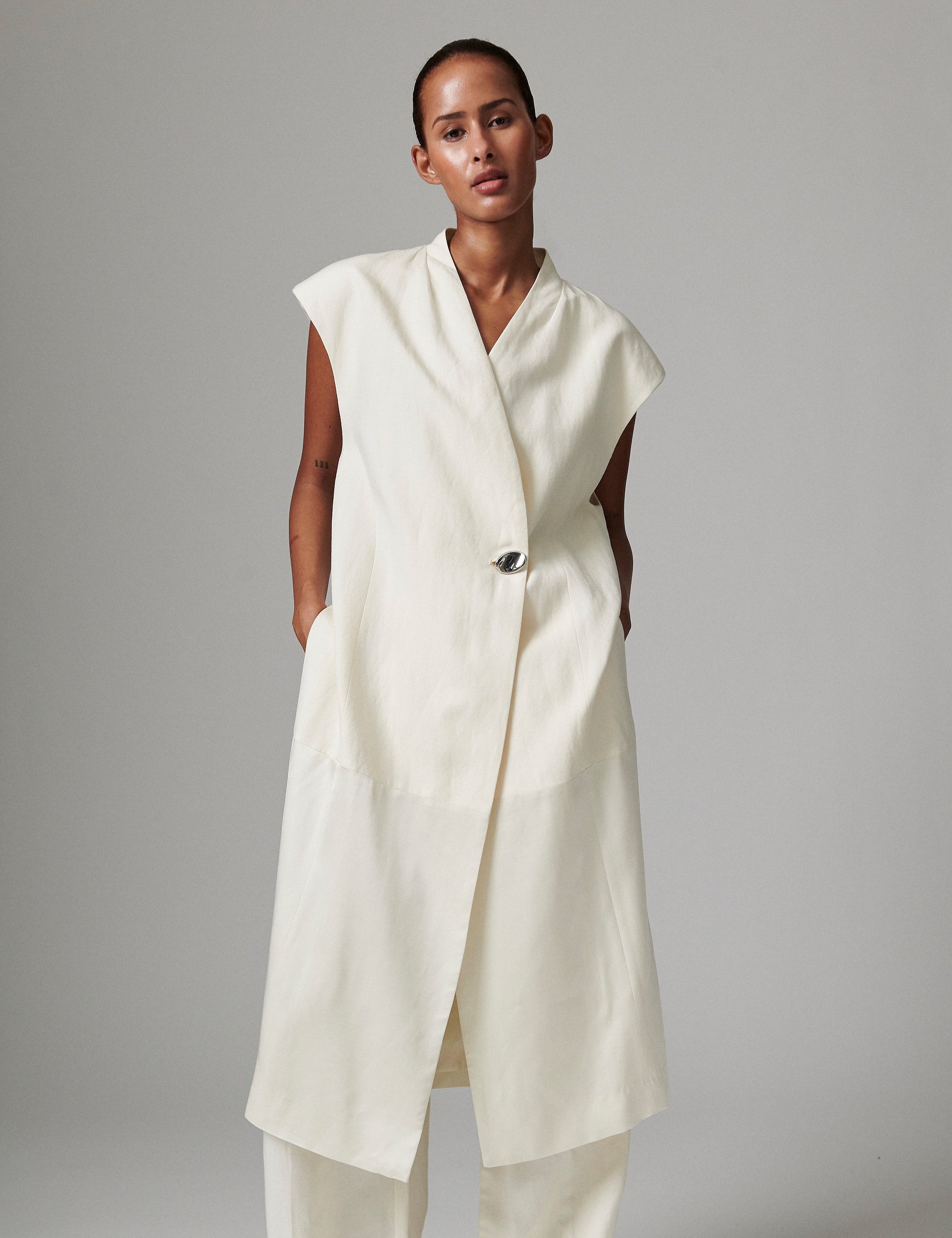 DAY Birger ét Mikkelsen Rorina - Contrast Linen - Vest Vest 110605 Jet Stream