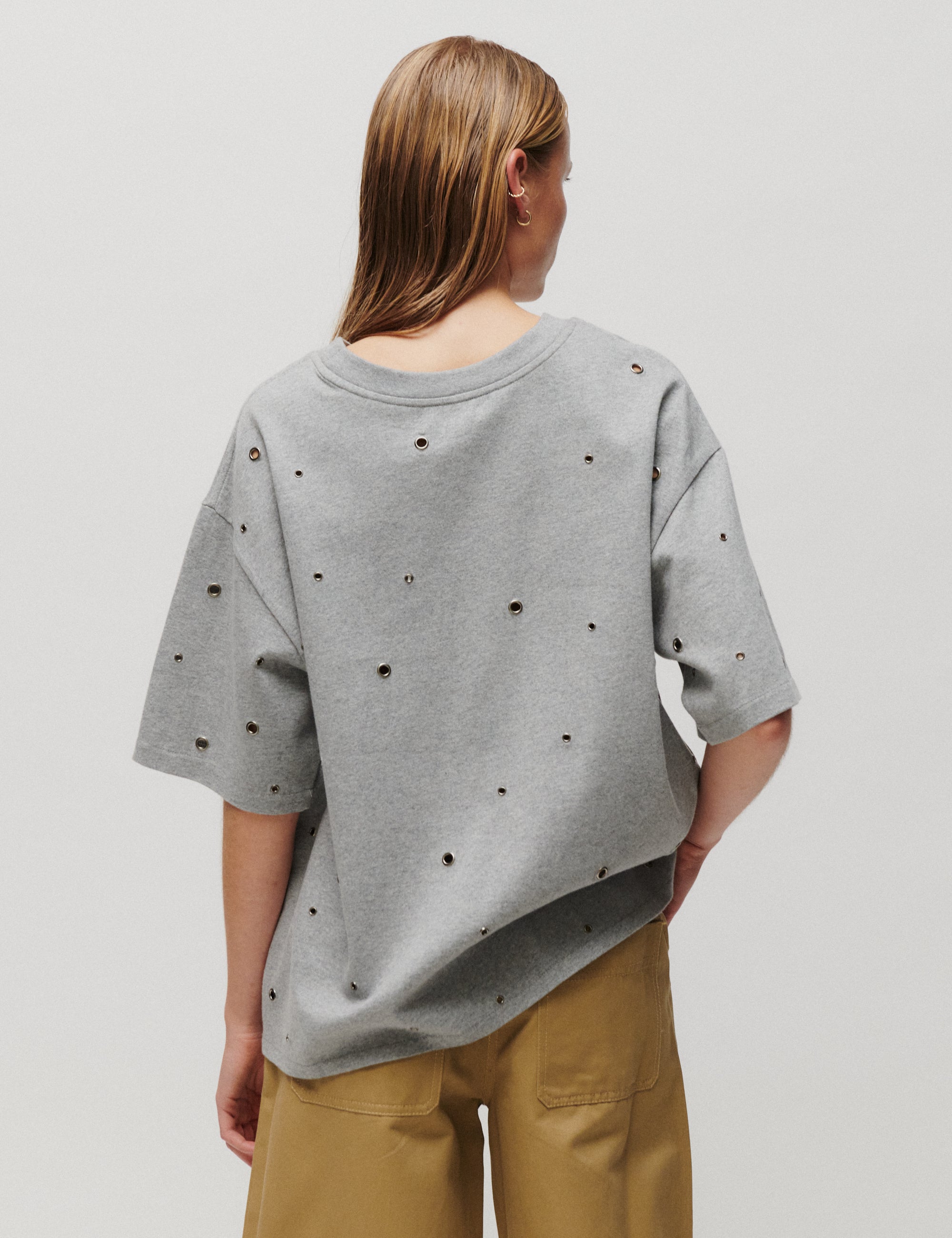 2NDDAY 2NDAralo - Eyelet Jersey - T-shirt T-shirt 420130 Medium Grey Melange
