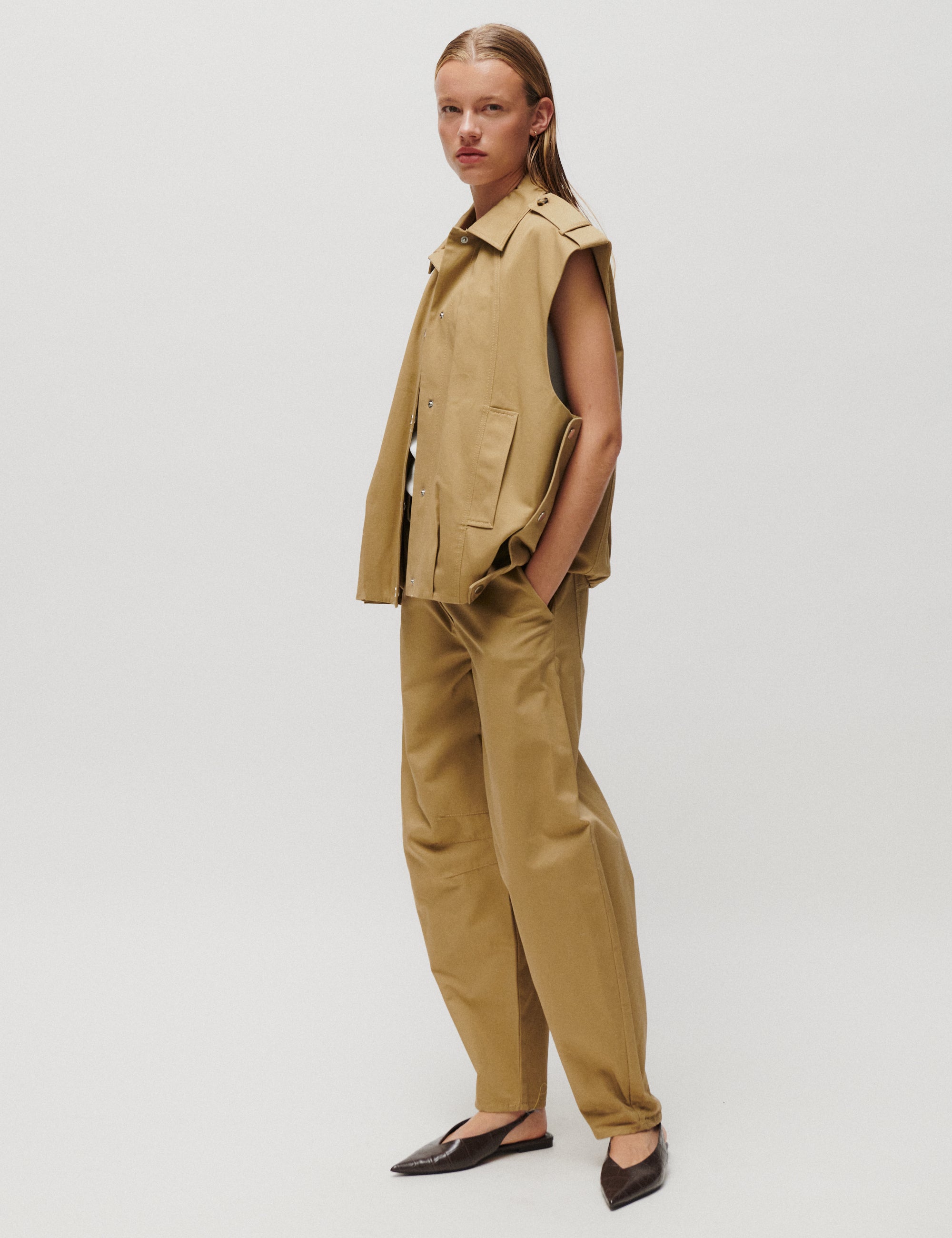 2NDDAY 2NDCappen - Tactile Cotton - Vest Vest 171115 PETRIFIED OAK