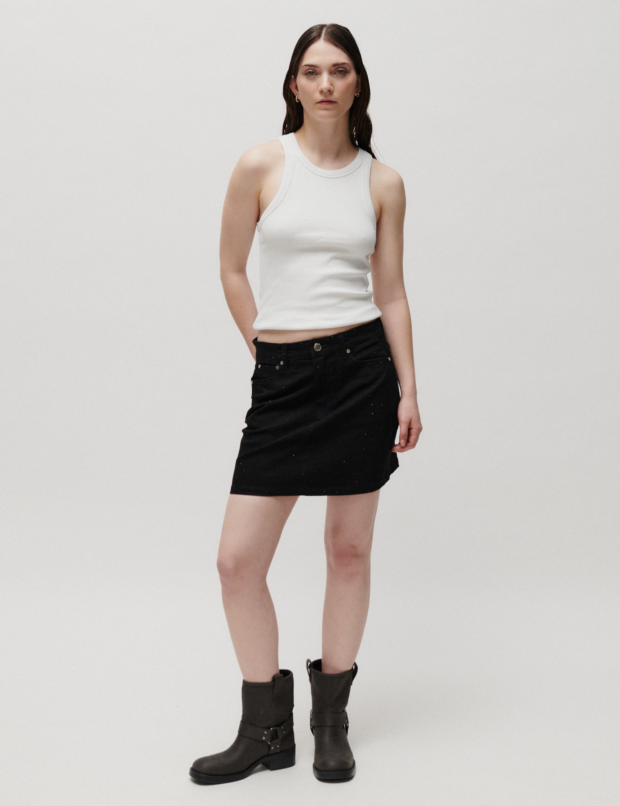 2NDDAY 2NDLollie - Crystal Denim - Skirt Skirt D002 Black Denim