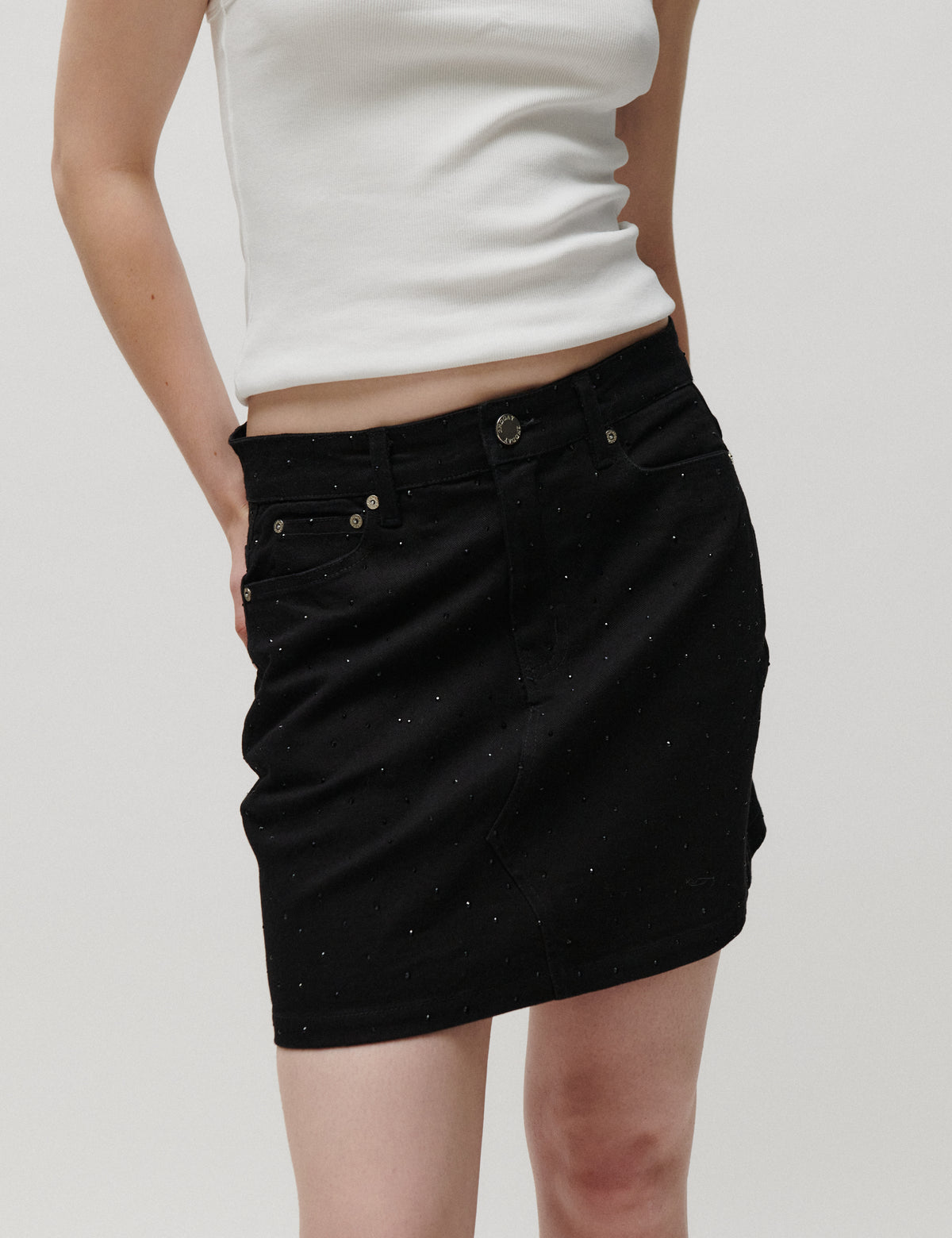 2NDDAY 2NDLollie - Crystal Denim - Skirt Skirt D002 Black Denim