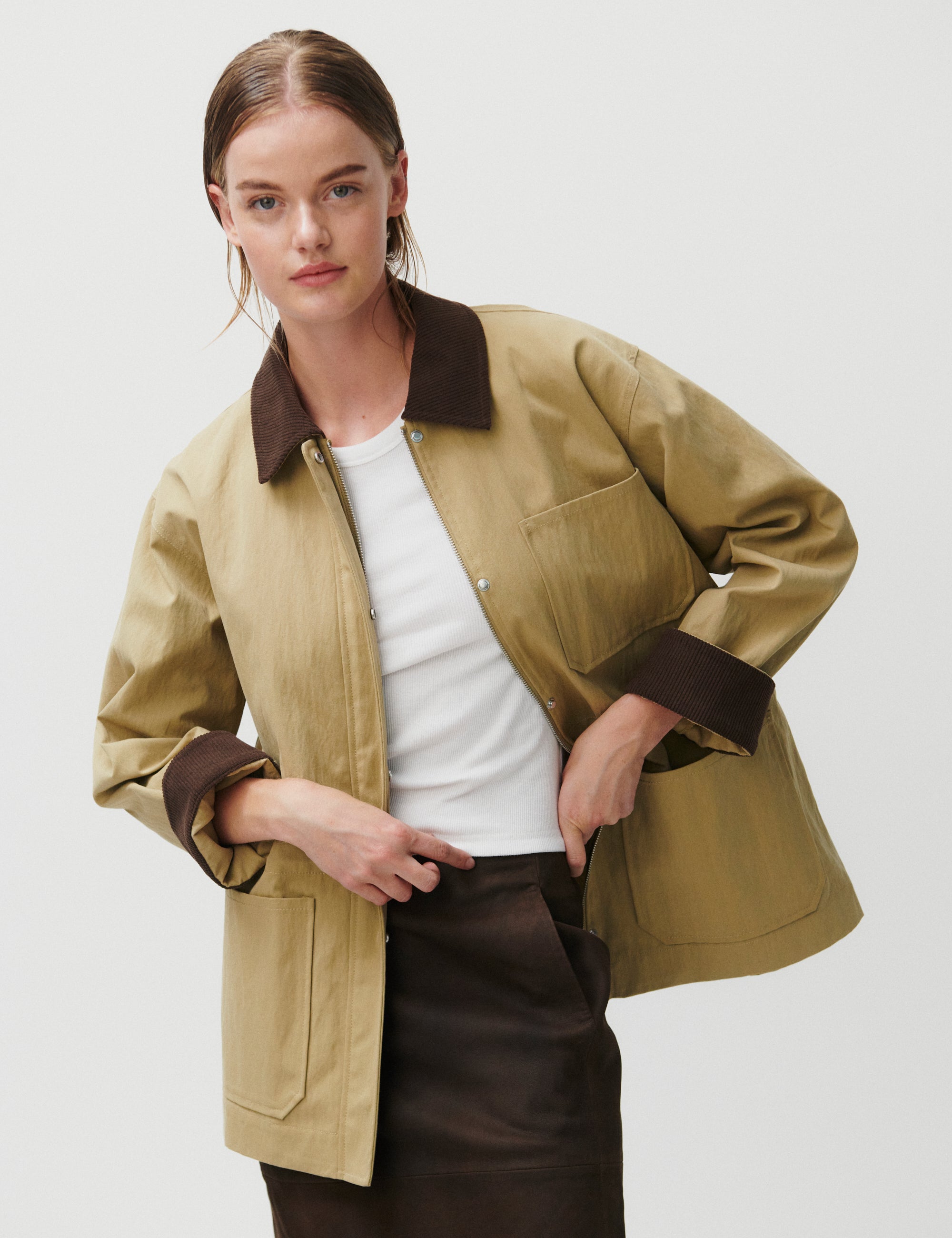 2NDDAY 2ND Bruce - Firm Cotton Jacket 171022 Kelp