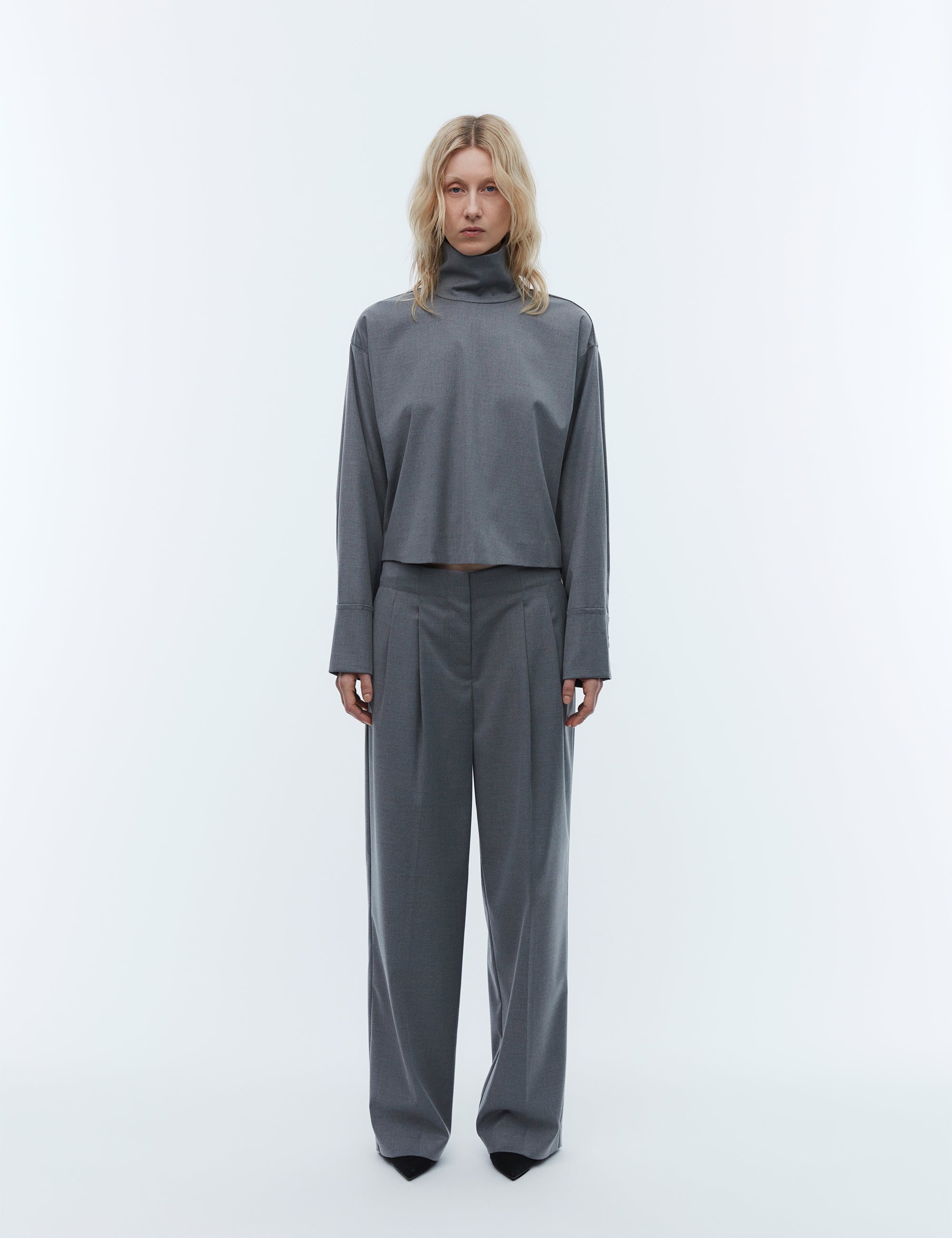 2NDDAY 2ND Carter - Classic Tailoring Pants 420128 Dark Grey Melange