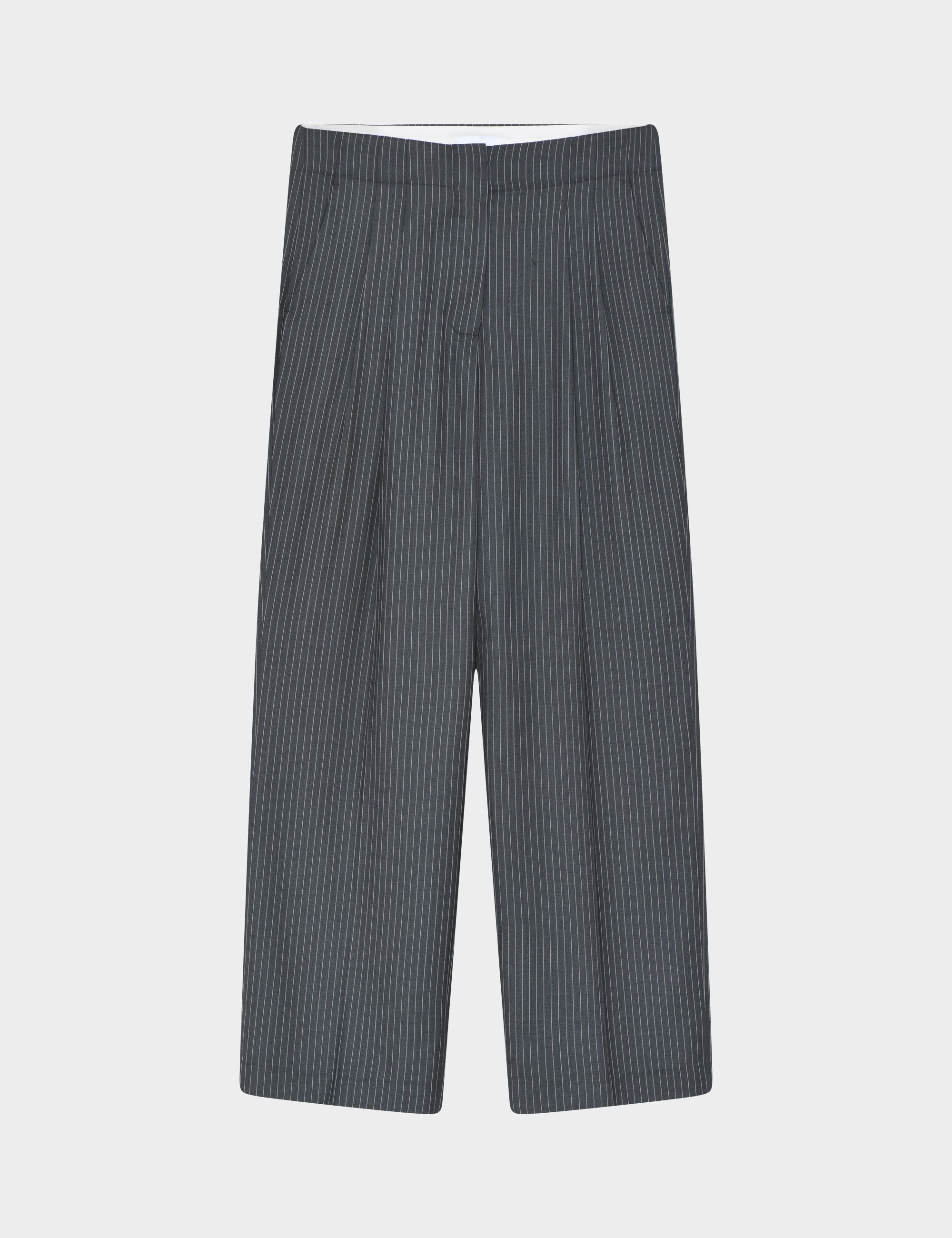 2NDDAY 2ND Carter - Pinstripes Pants 420128 Dark Grey Melange